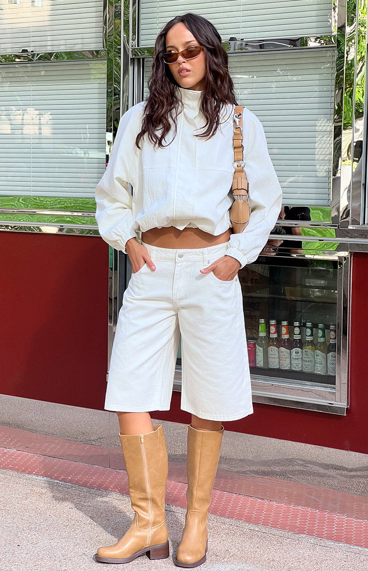 Greta Beyaz Denim Şort