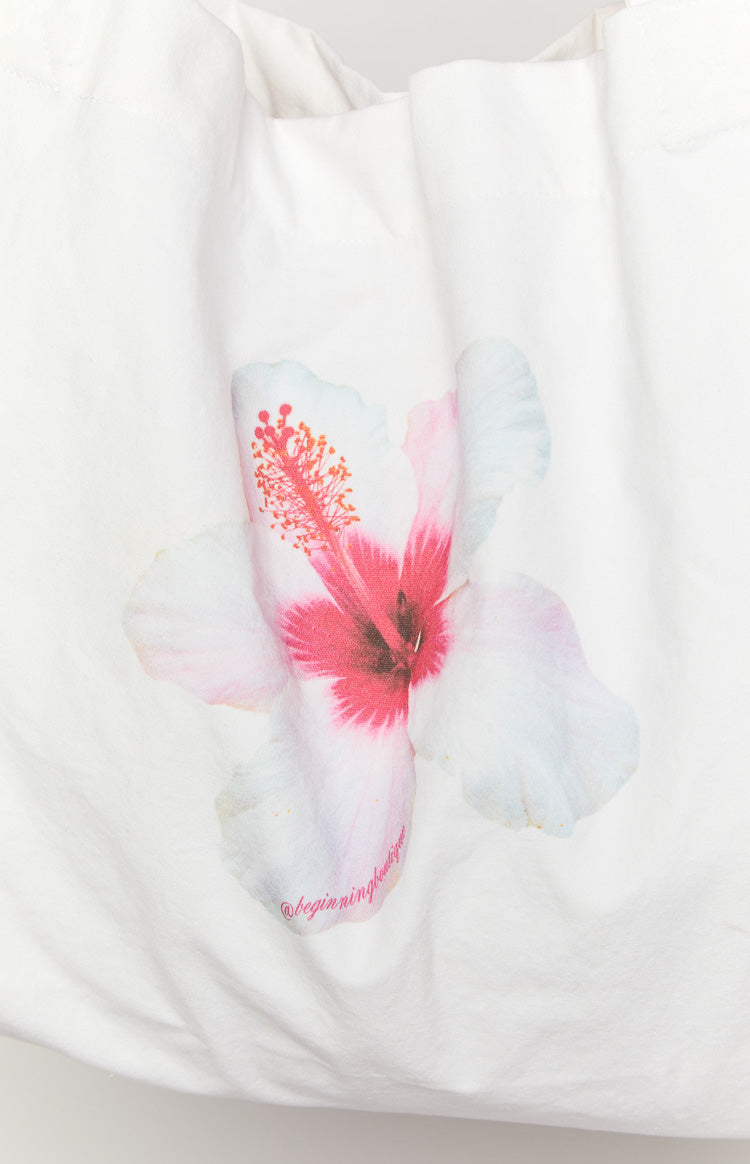 Hibiskus Desenli Tote Çanta
