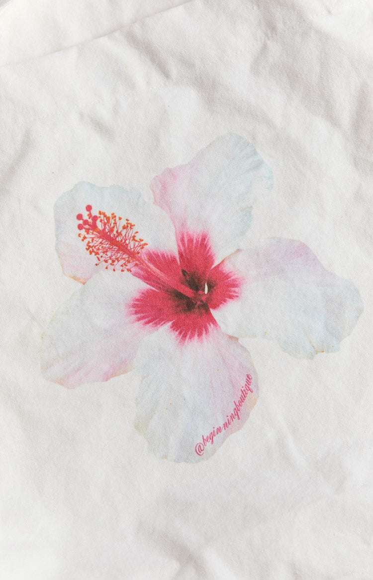 Hibiskus Desenli Tote Çanta