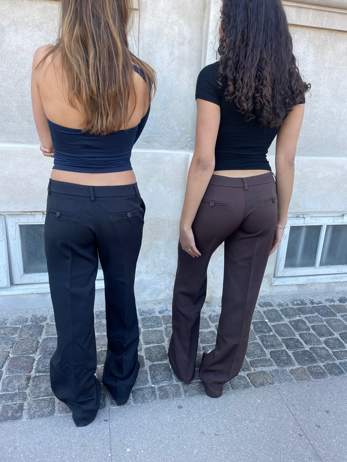 Britney Siyah Düşük Bel Pantolon Takımı