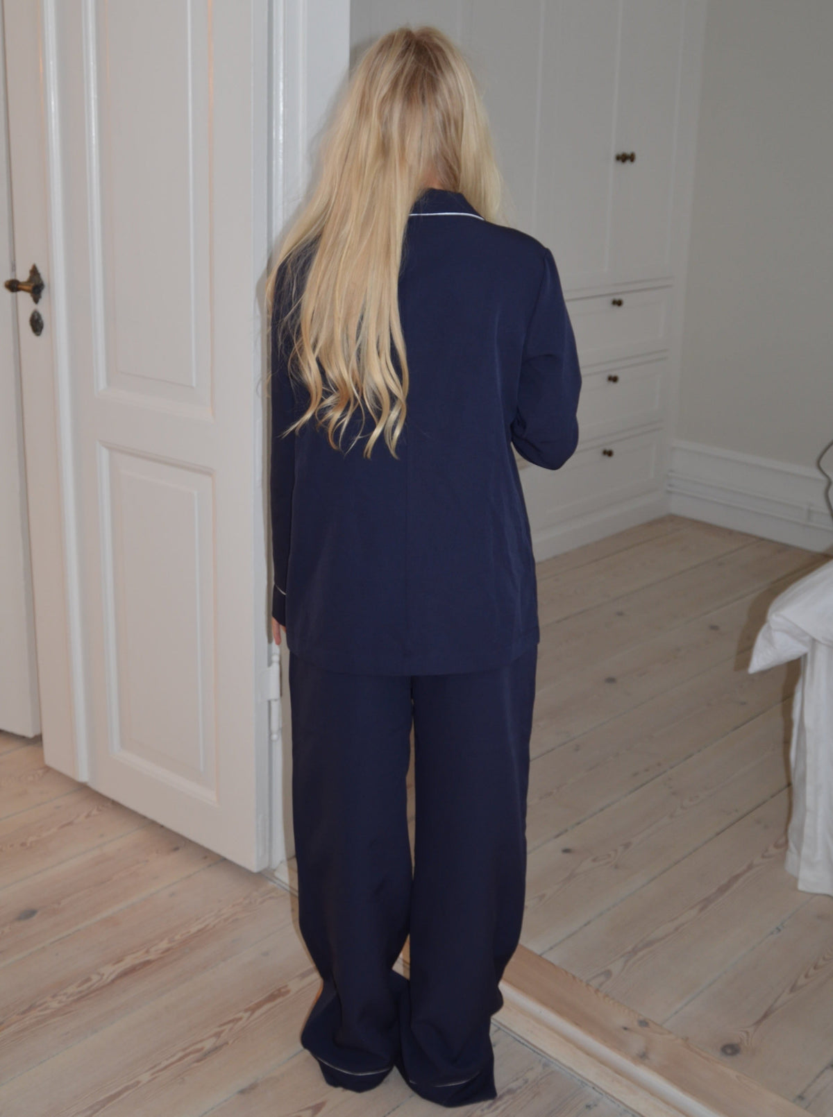 Lacivert Aurelia Kadın Pijama Gömleği