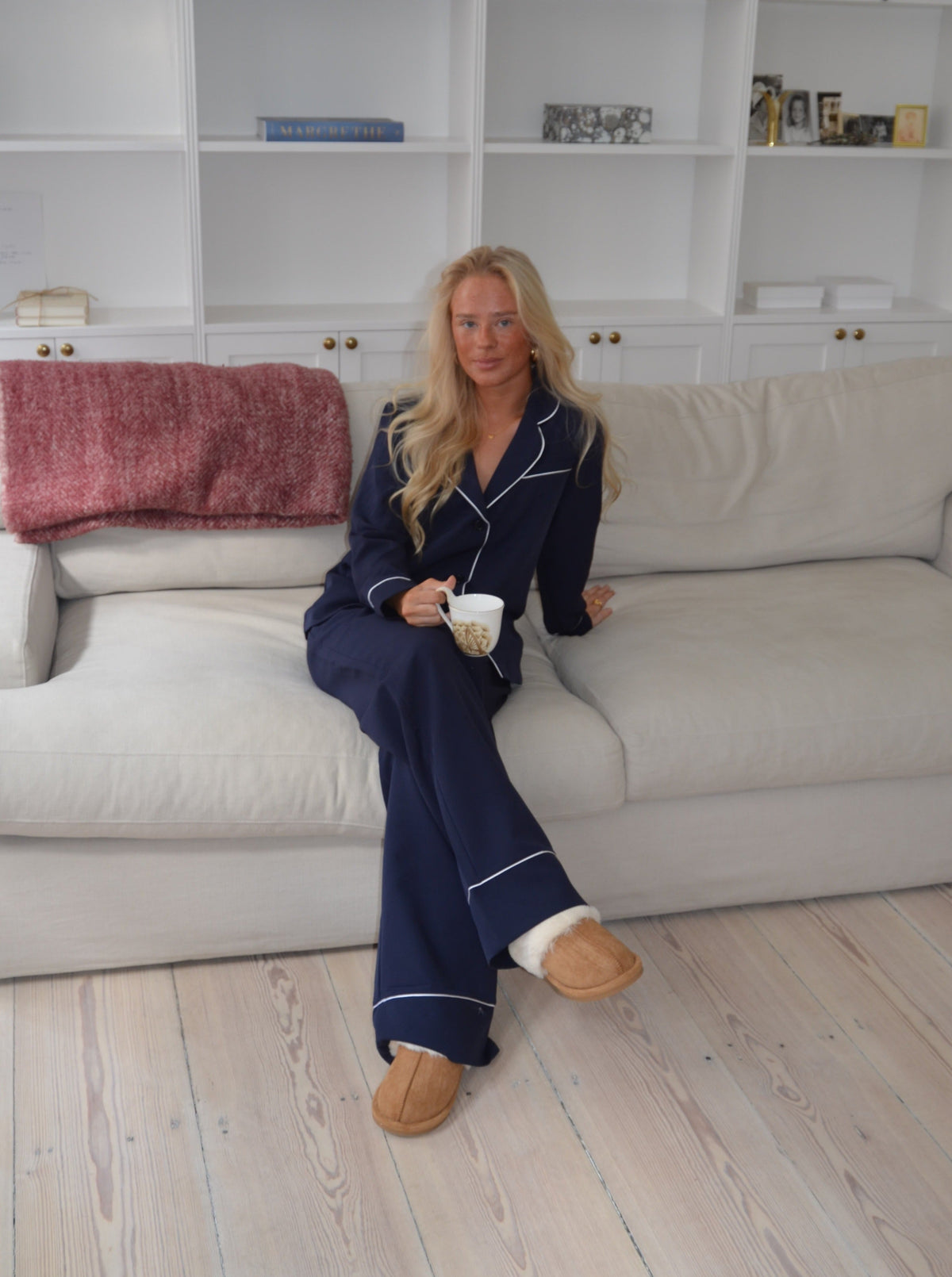 Lacivert Aurelia Kadın Pijama Gömleği