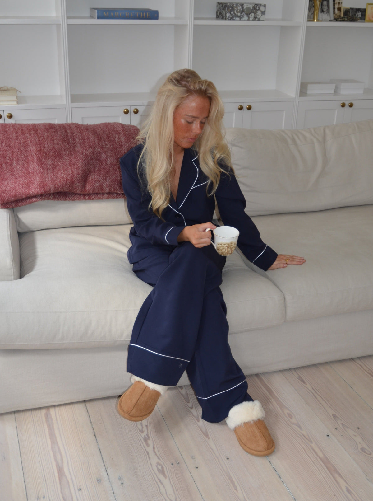 Lacivert Aurelia Kadın Pijama Gömleği