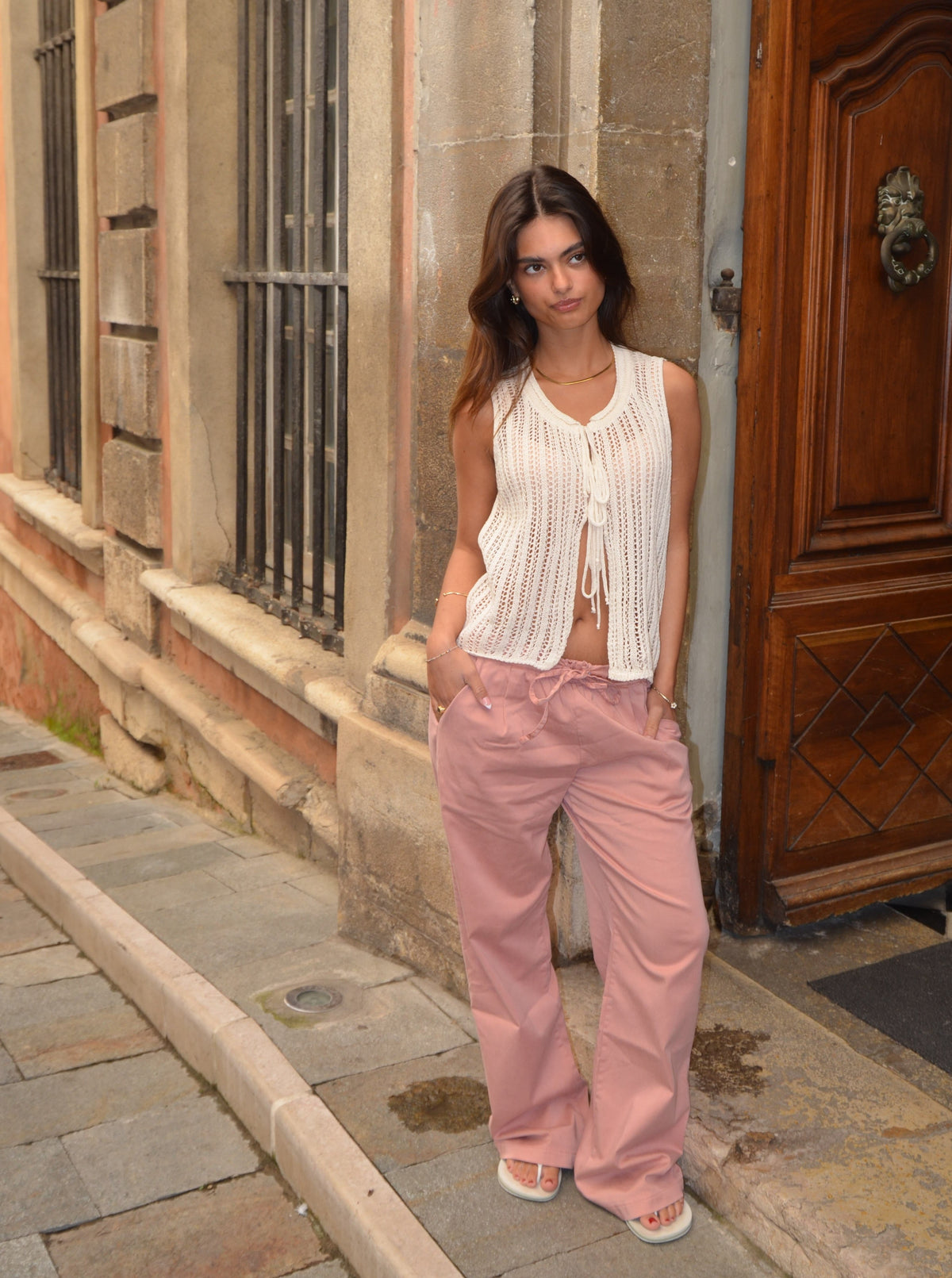 Anouk Pembe Bağcıklı Pantolon