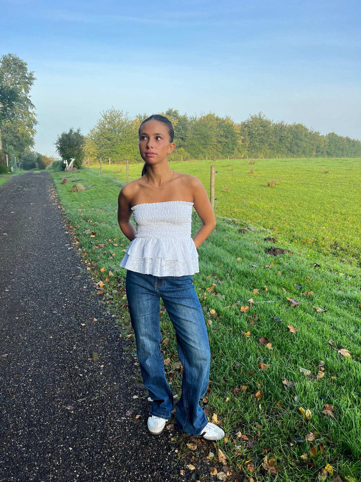 Edelina Mavi Yüksek Bel Flare Kot Pantolon