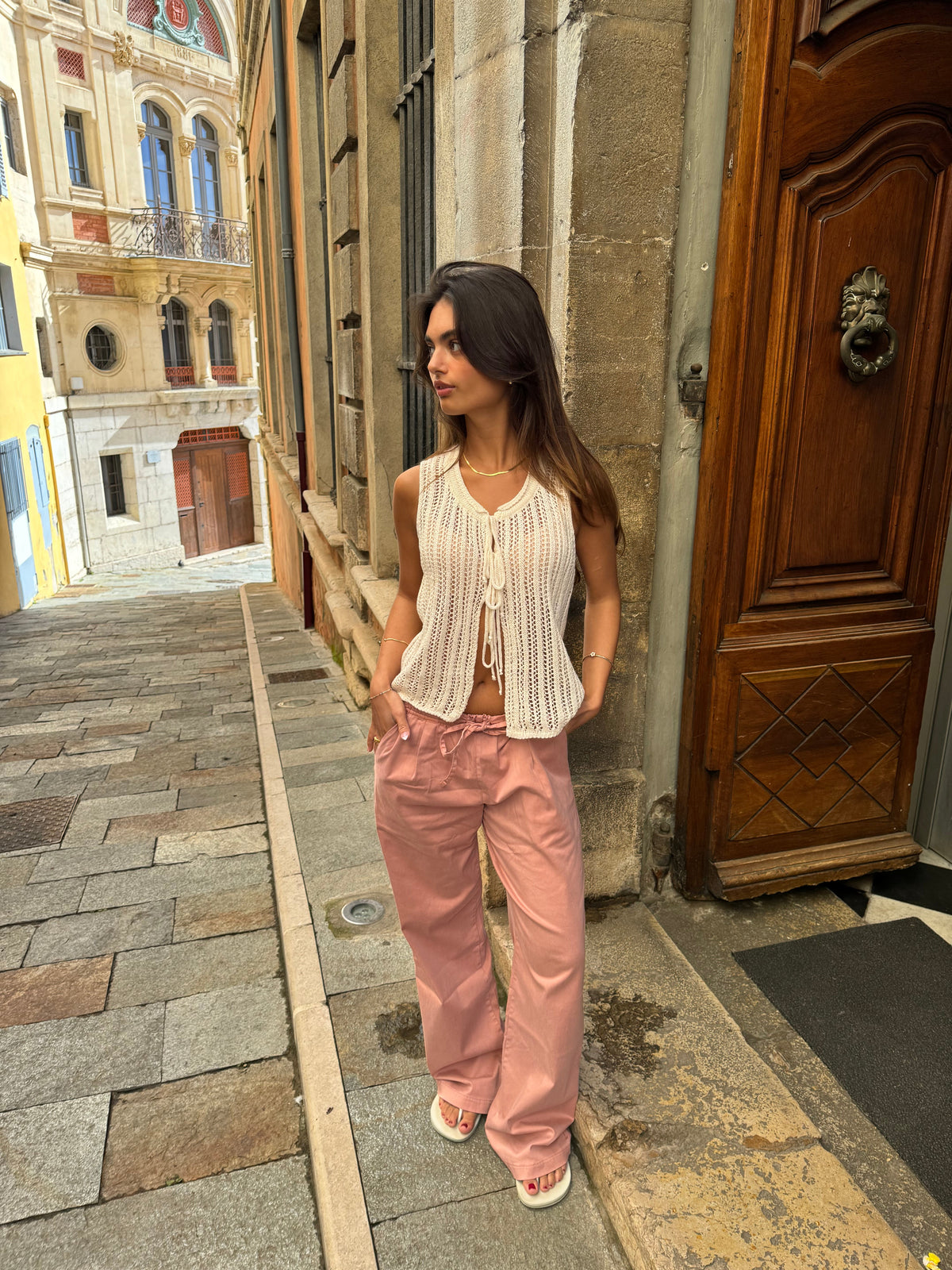 Anouk Pembe Bağcıklı Pantolon