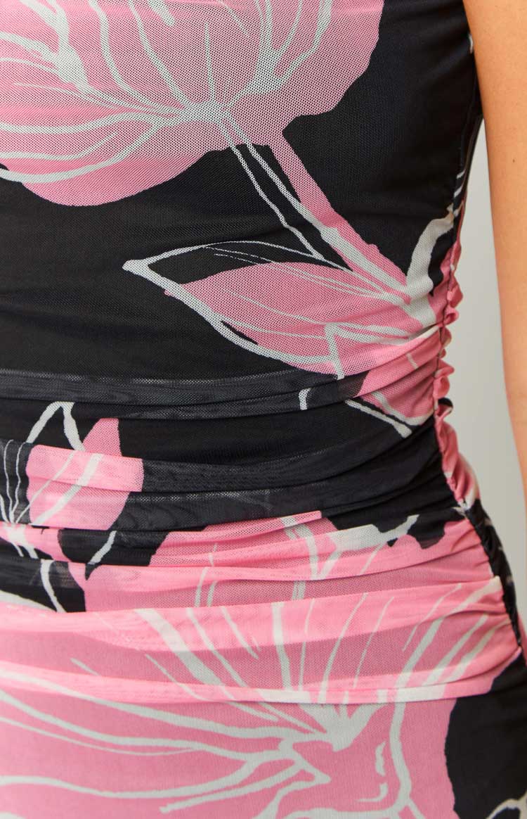 Imogen Siyah Desenli Maxi Elbise