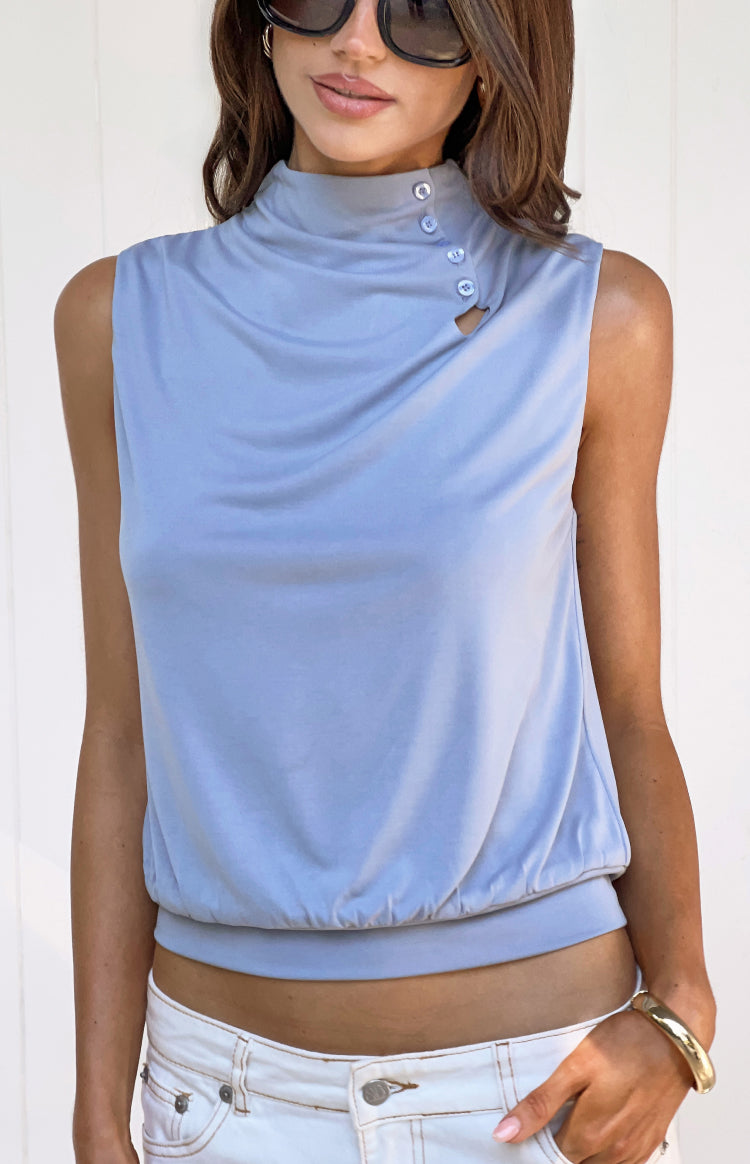 İndie Toz Mavi Butik Kadın Bluzu