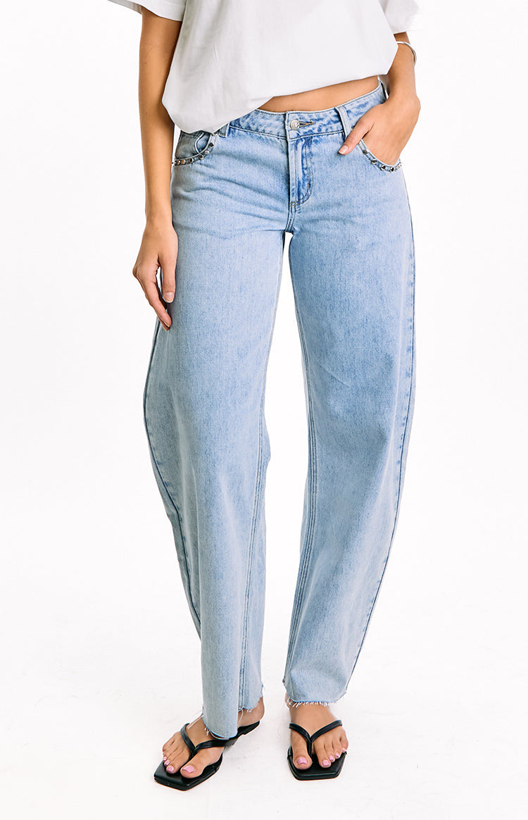 Jannina Açık Yıkama Düşük Bel Denim Pantolon - Şık ve Rahat