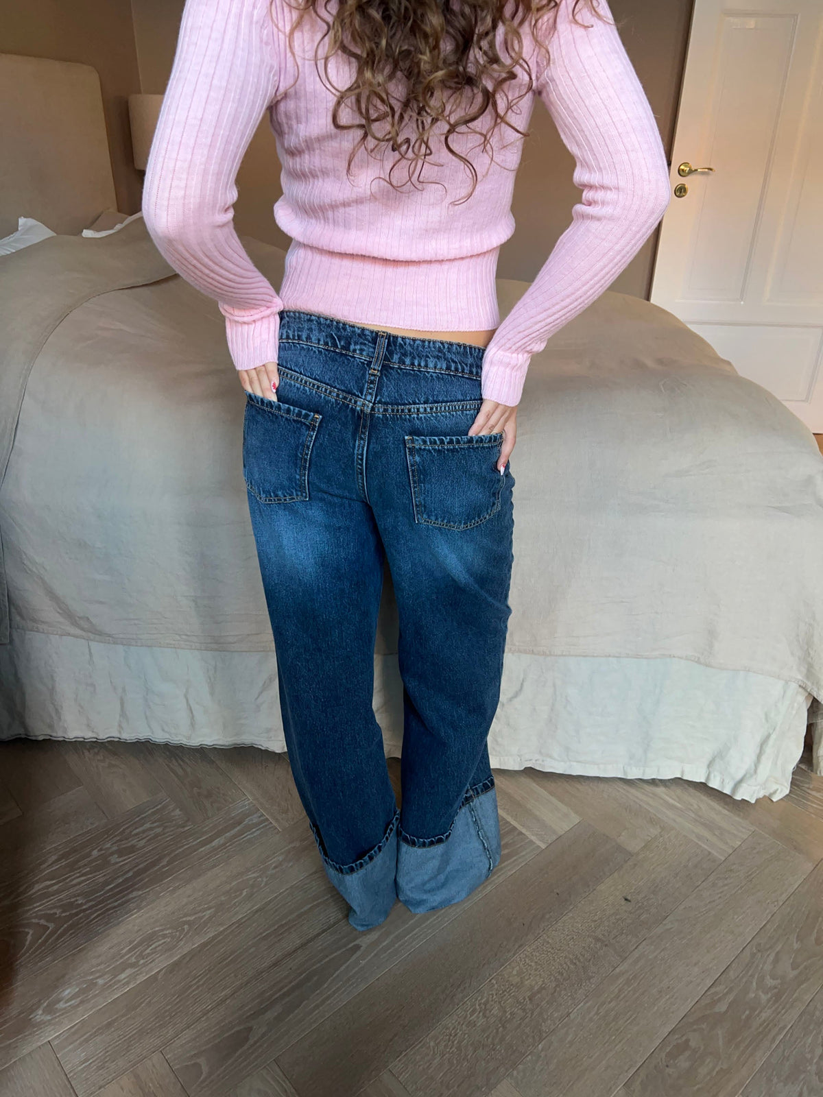 Sonya Kemerli Mavi Denim Pantolon
