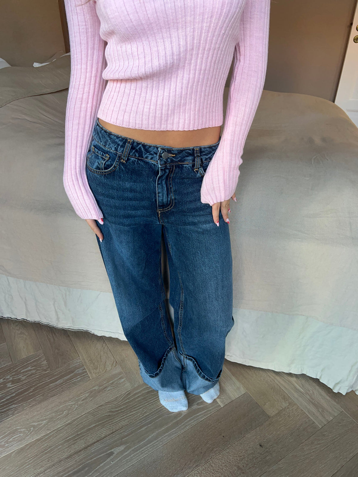 Sonya Kemerli Mavi Denim Pantolon