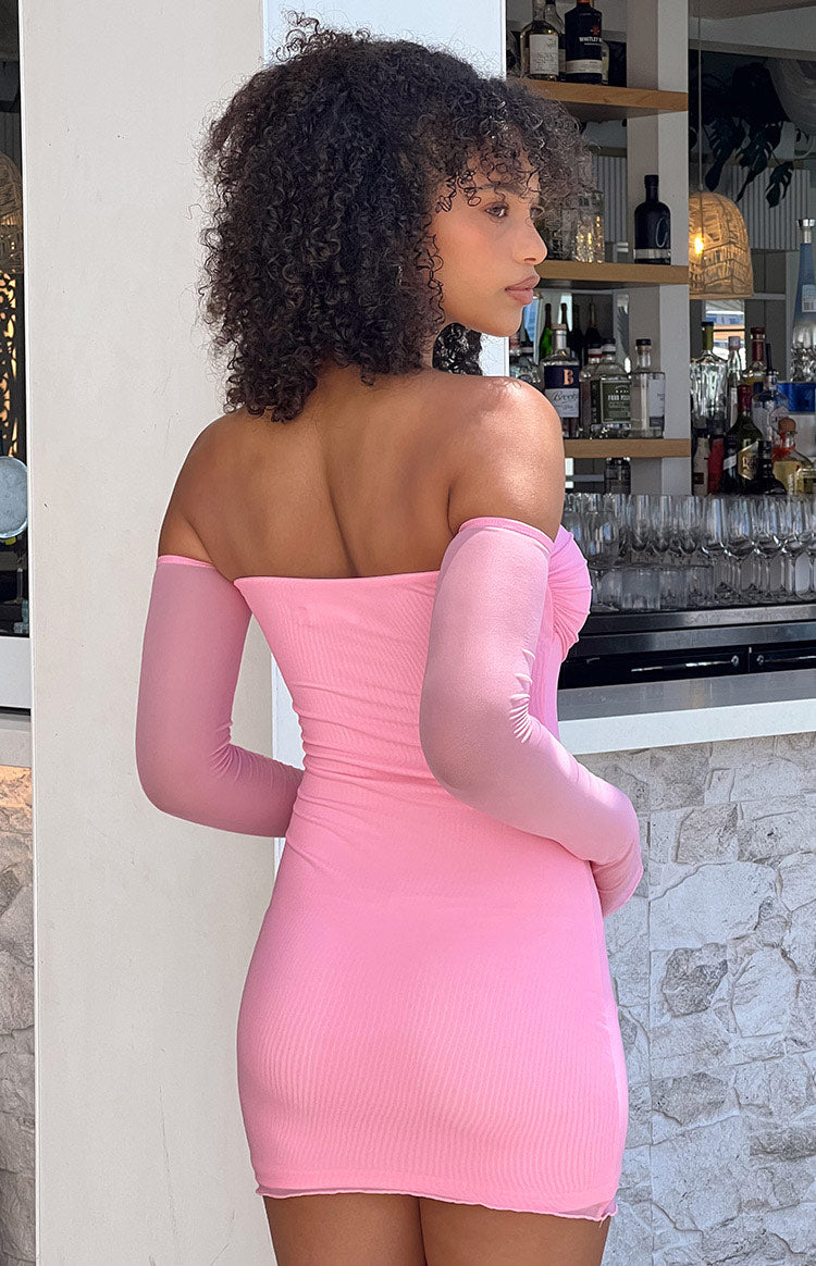 Kaliana Pembe Askısız Mini Elbise
