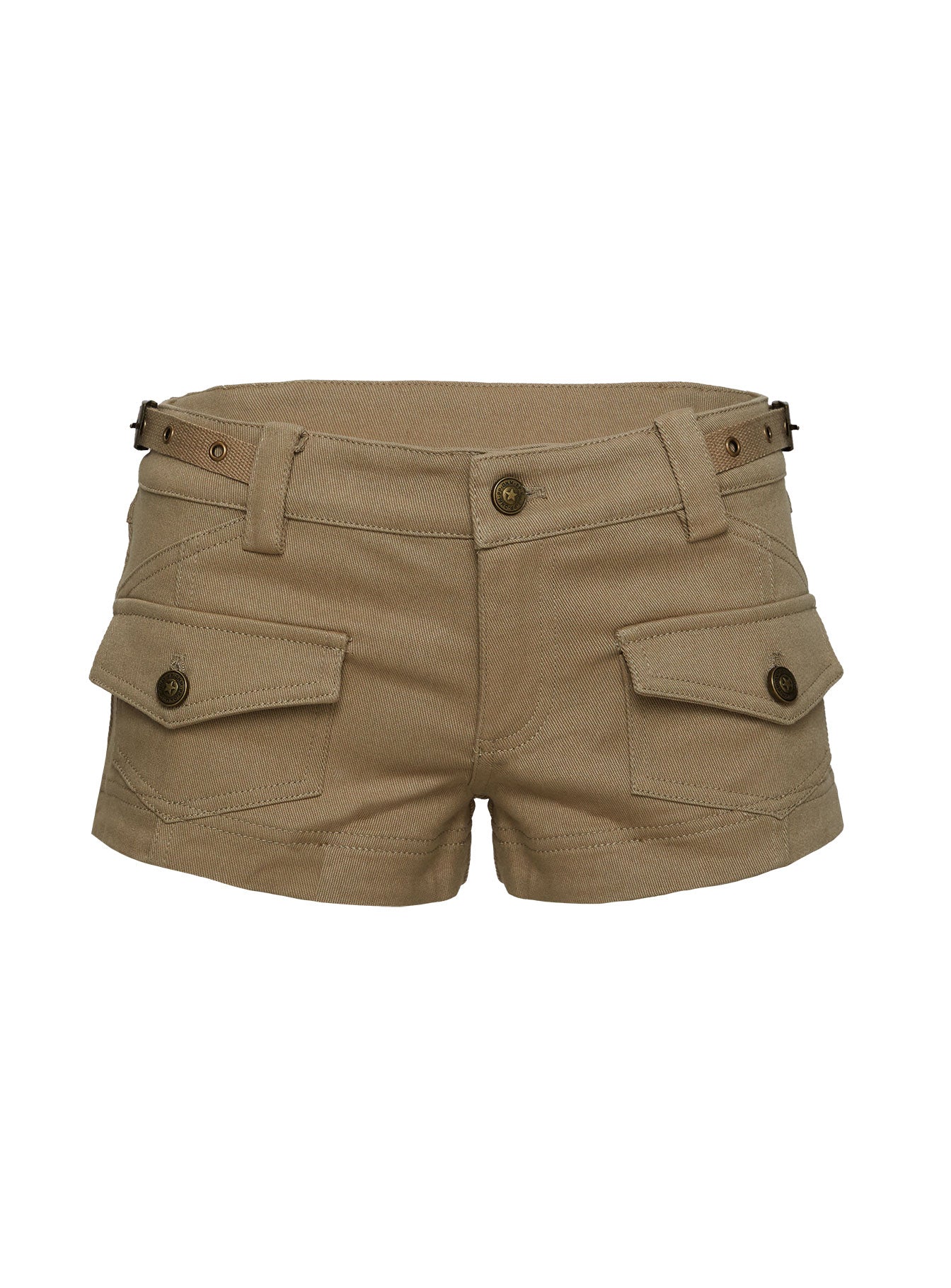 Kinsey Taupe Düşük Bel Denim Şort