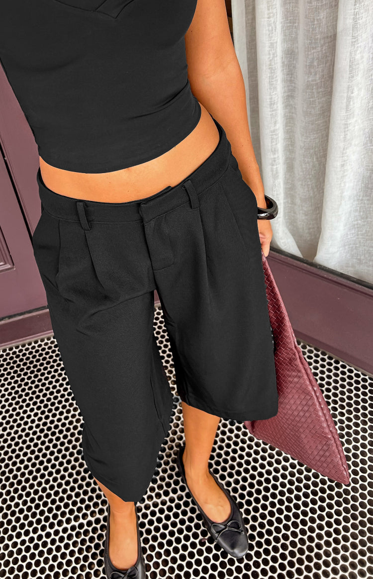 Laudine Siyah Kesim Culottes