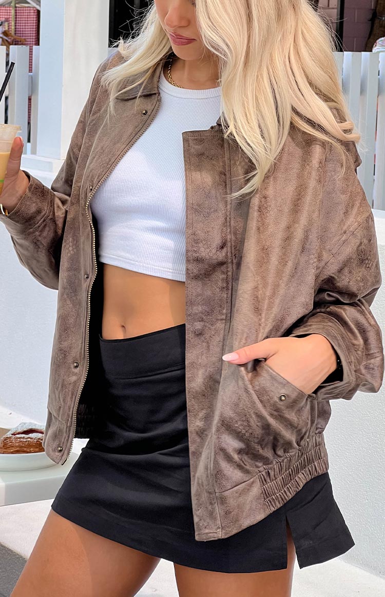 Lioness Kenny Çikolata Renk Bomber Ceket
