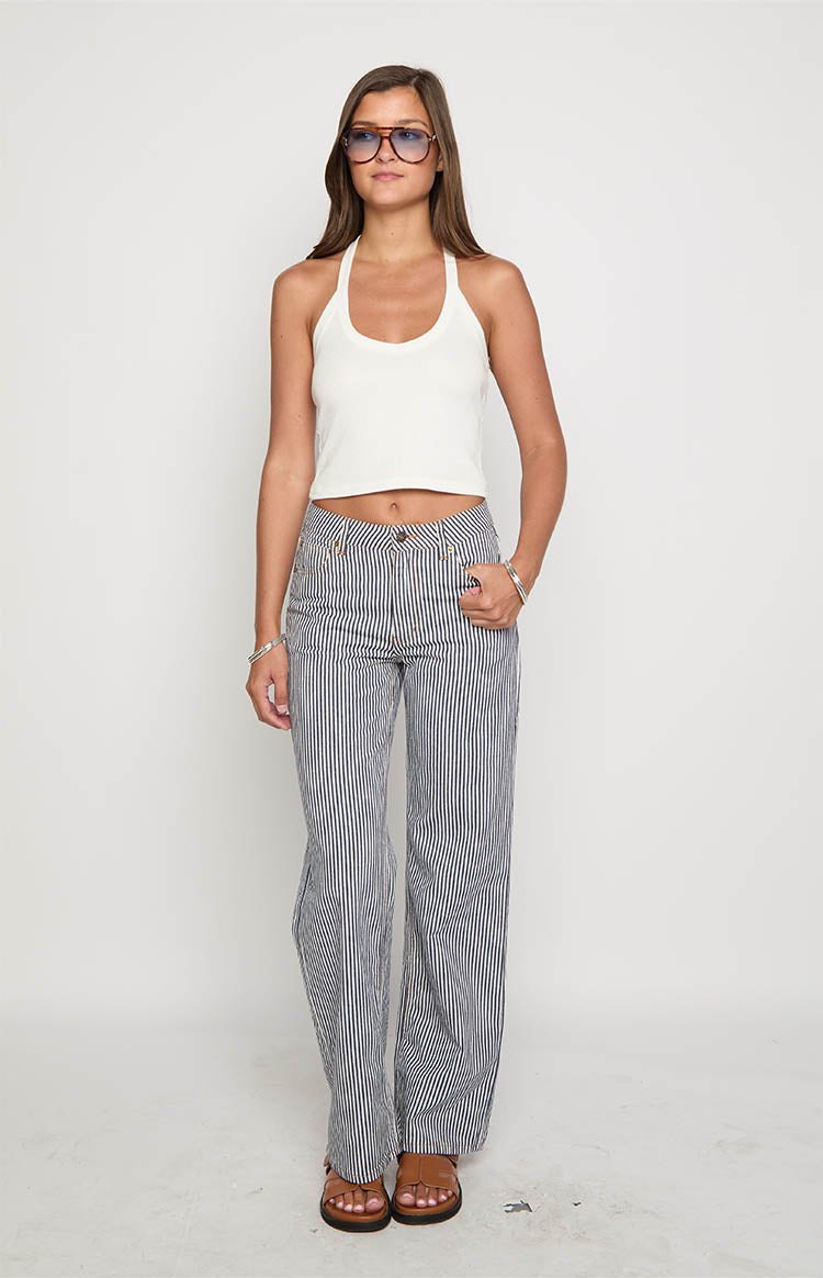 Lioness Lacivert Çizgili Jean