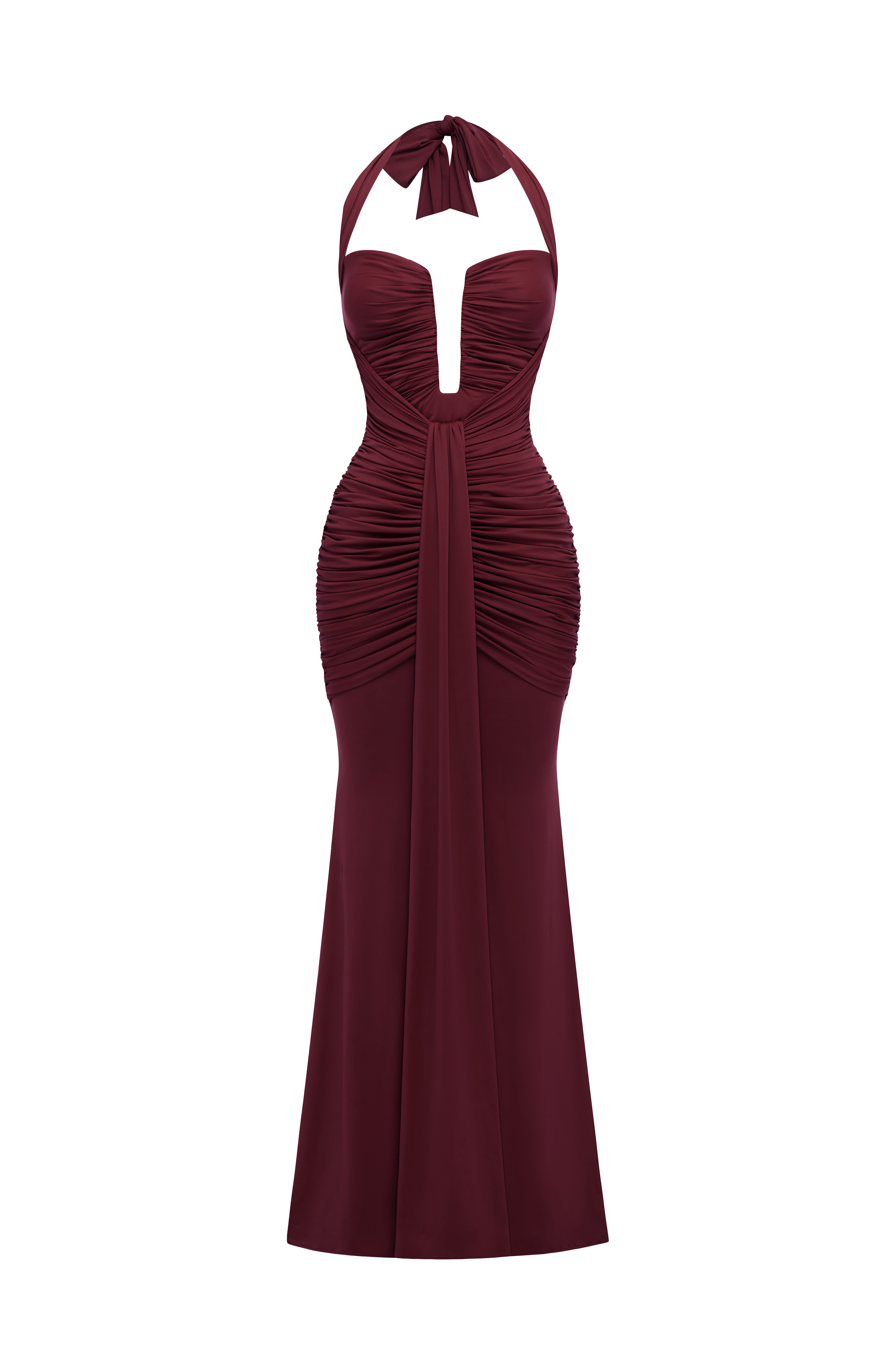 Morrigan Kiraz Vernik Maxi Elbise