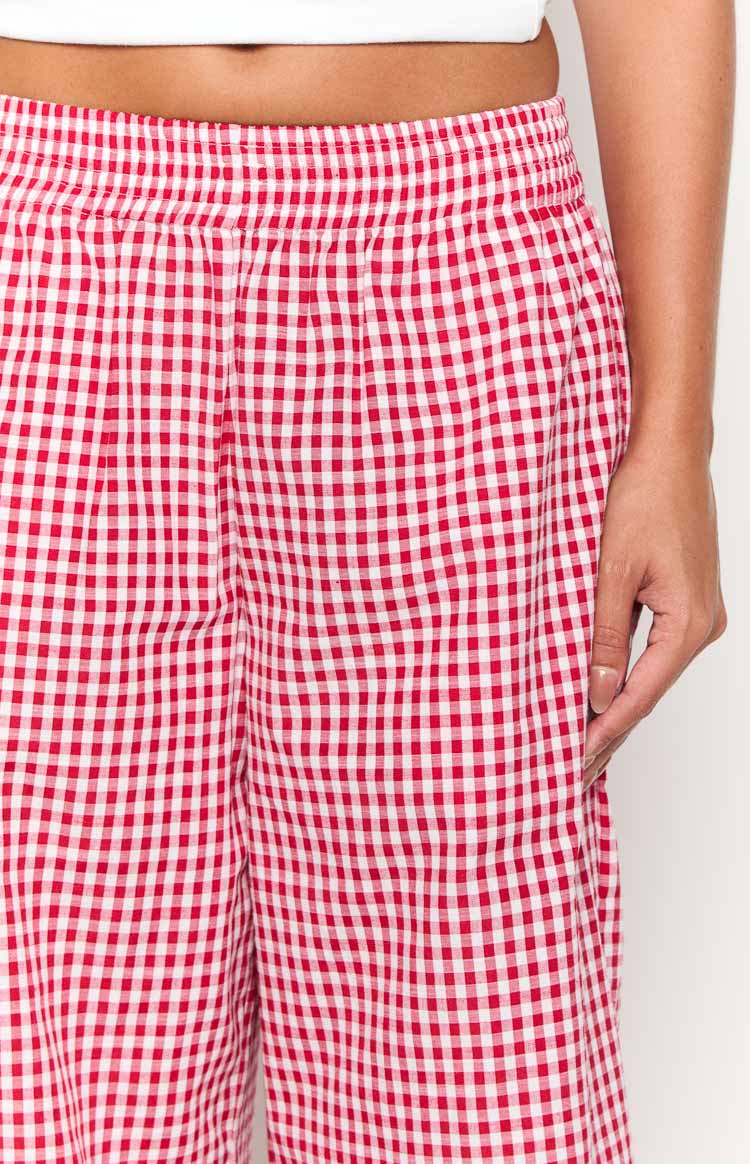 Mahalia Kırmızı Gingham Pantolon
