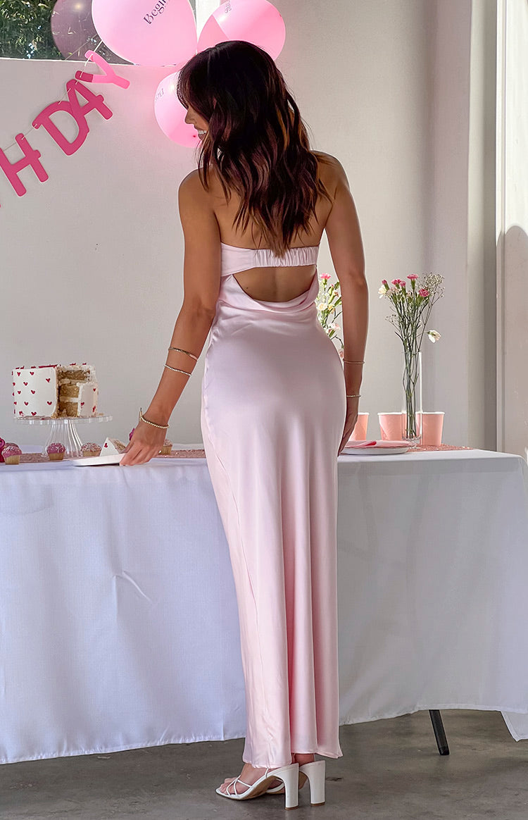 Maiah Kadın Açık Pembe Uzun Elbise