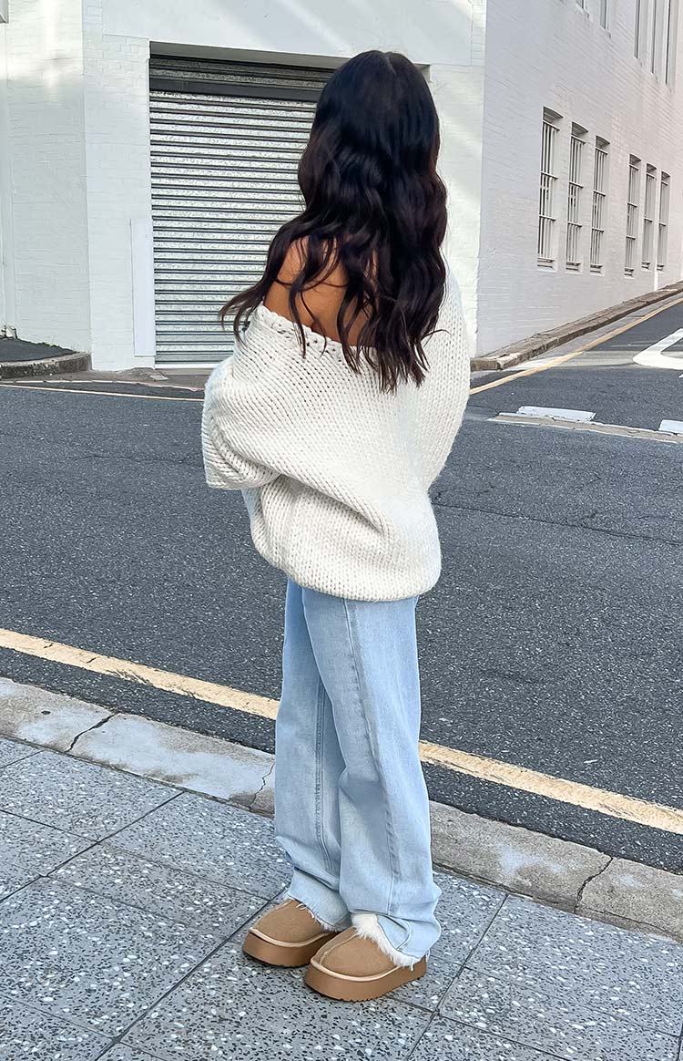 Kansis Açık Mavi Asimetrik Bel Kot Pantolon