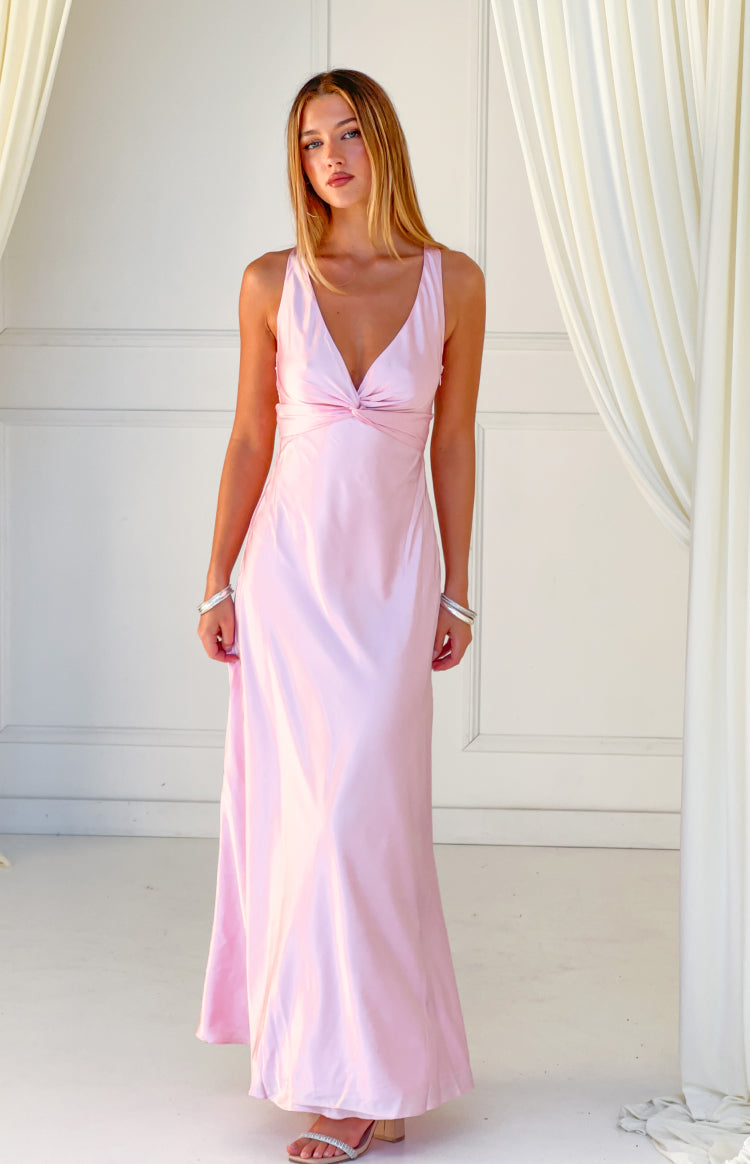 Açık Pembe Maxi Elbise