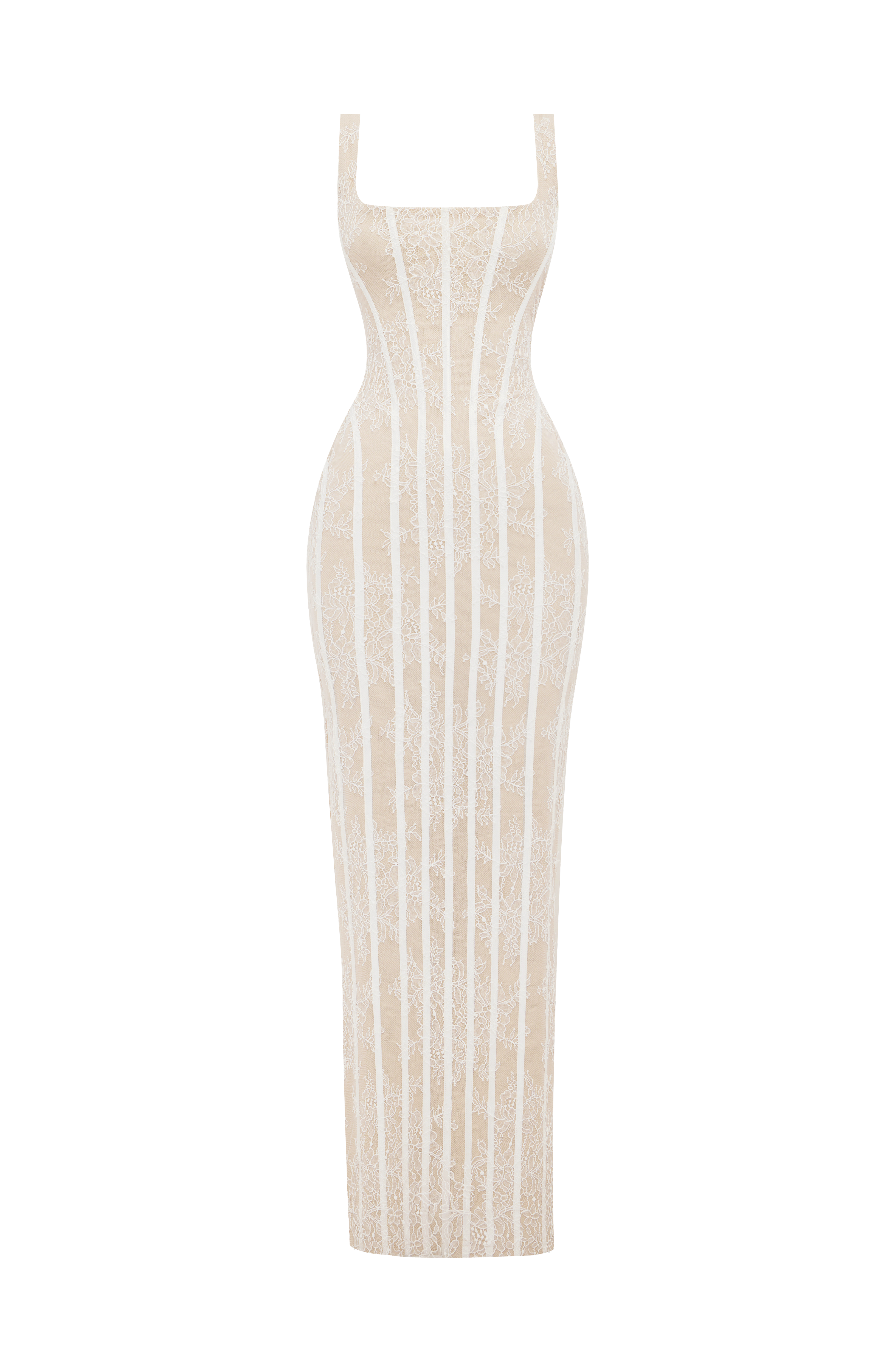 Polina Ekru Maxi Elbise