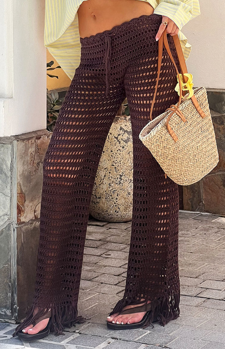 Pixie Kahverengi Dantel Pantolon