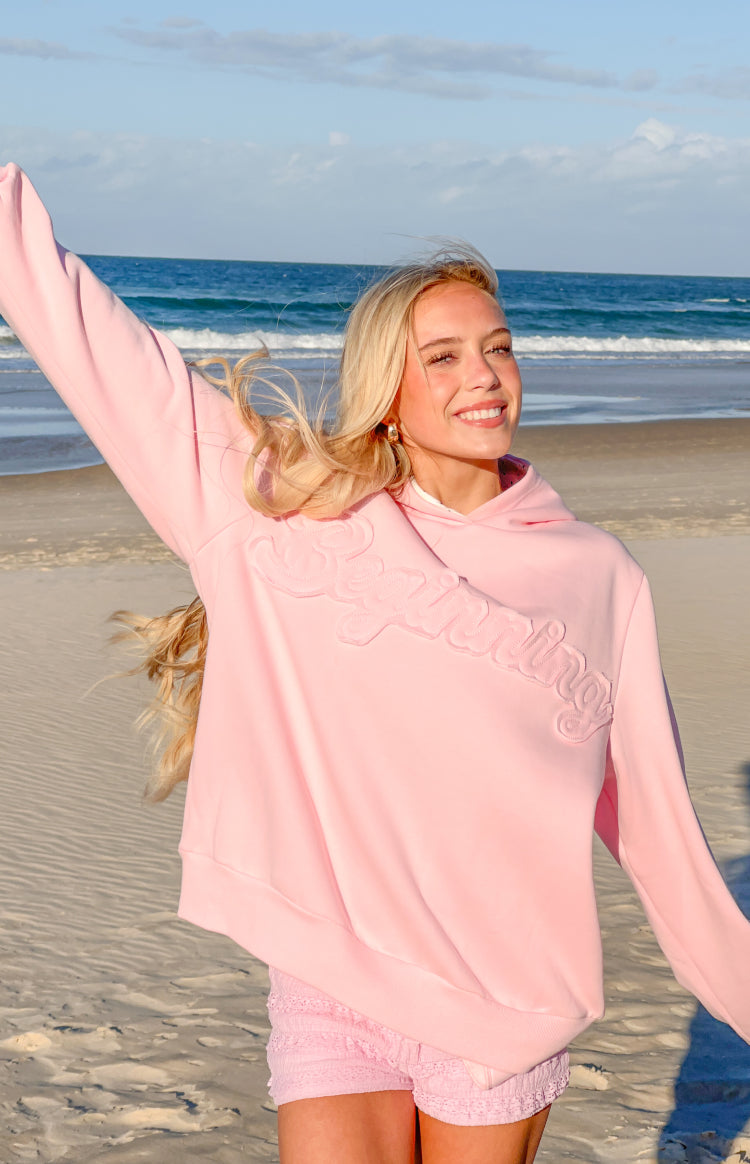 Presley Pembe Puantiye Detaylı Kapüşonlu Sweatshirt