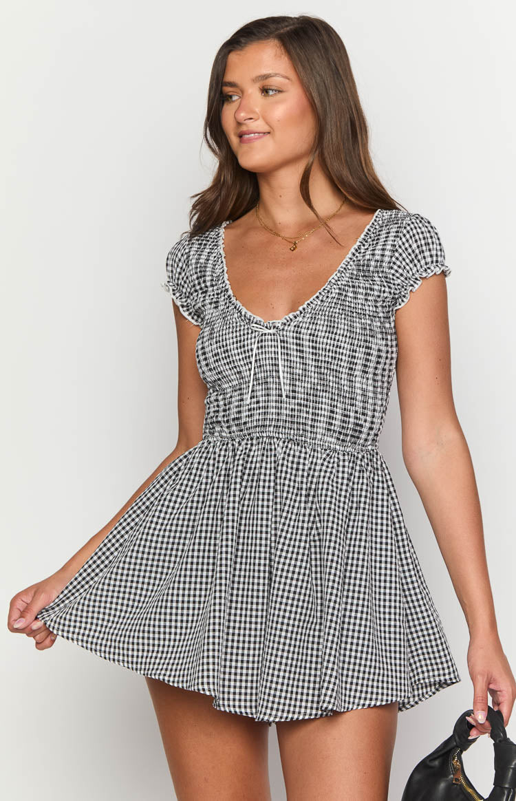 Raldo Siyah Gingham Kadın Tulum