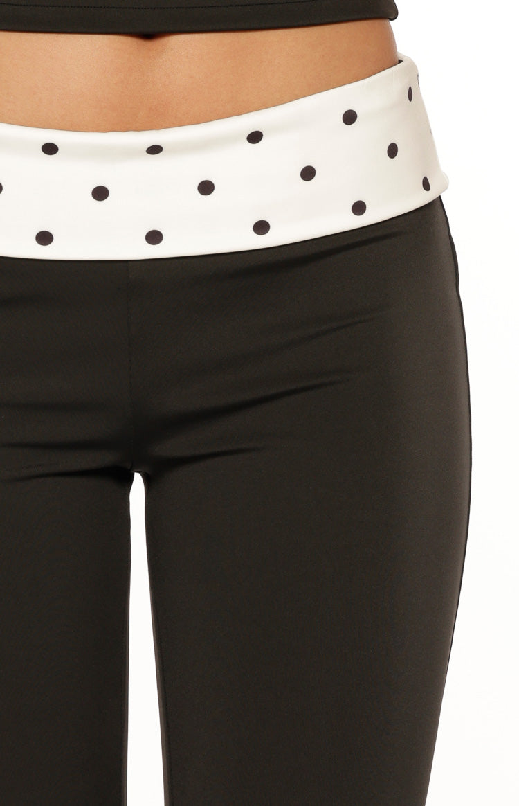 Reece Siyah Puantiyeli Capri Pantolon