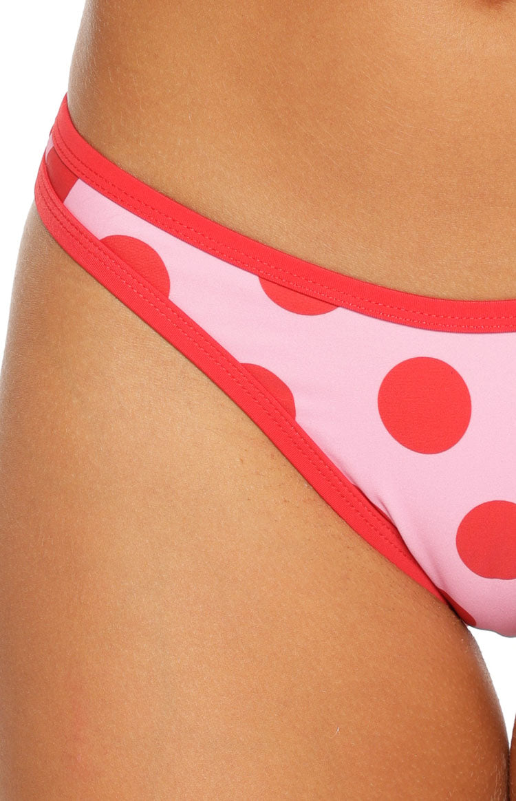 Roma Pembe Kırmızı Puantiye Kontrast Bikini Altı