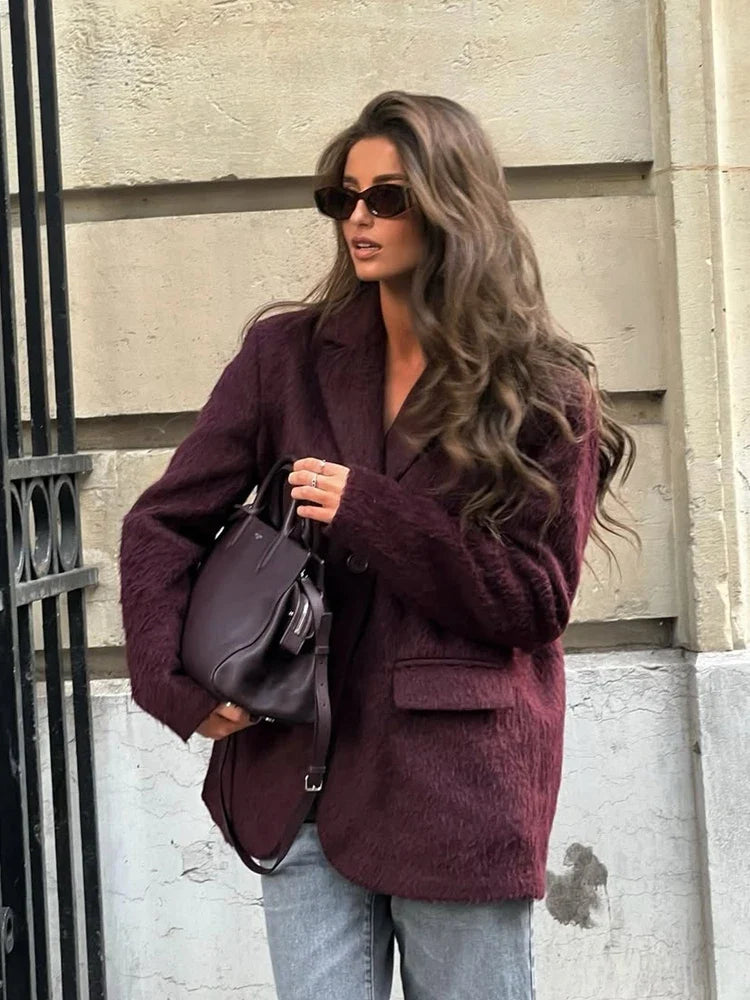 Oversize Yünlü Blazer