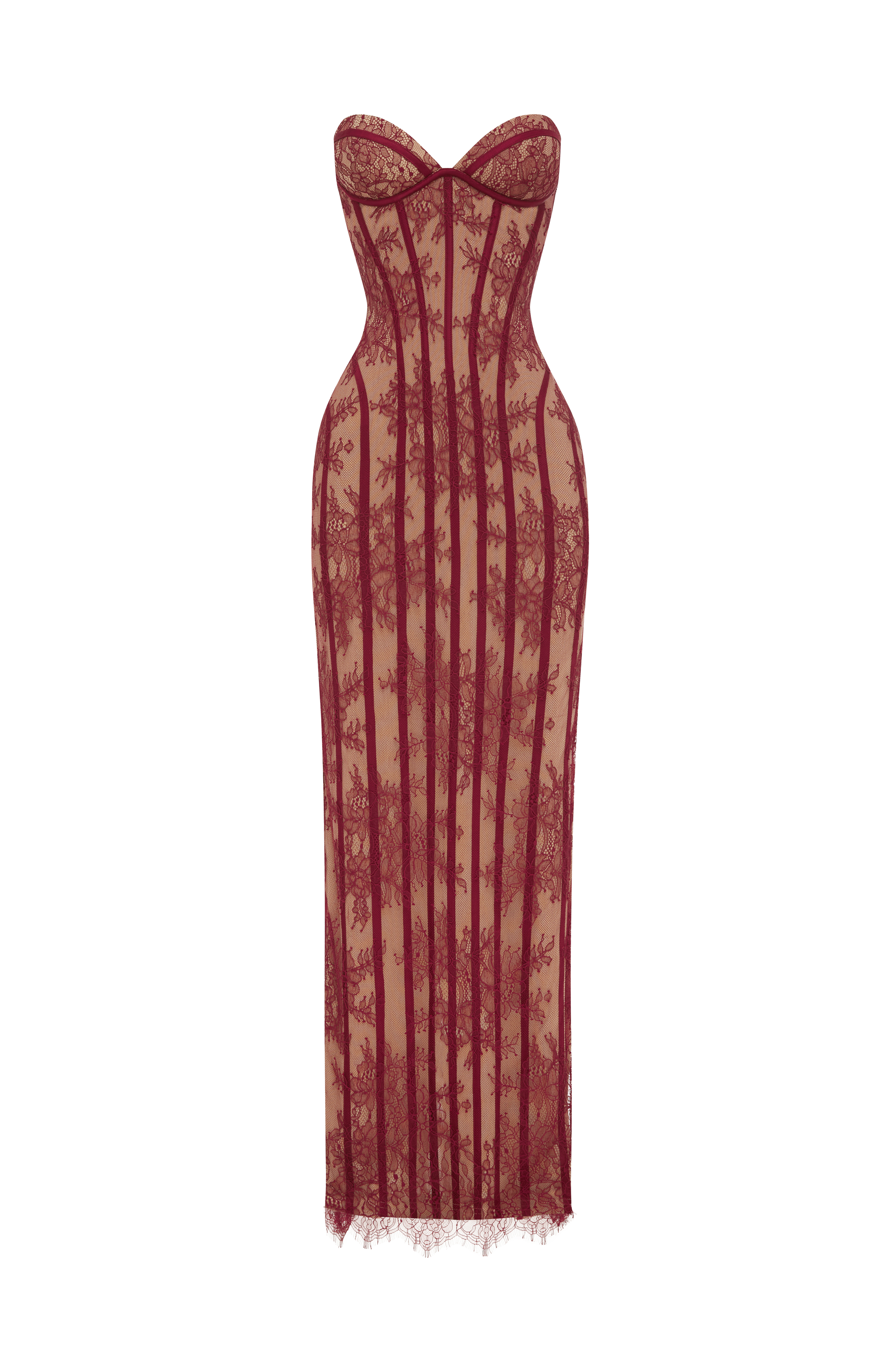 Bordo Sian Maxi Elbise