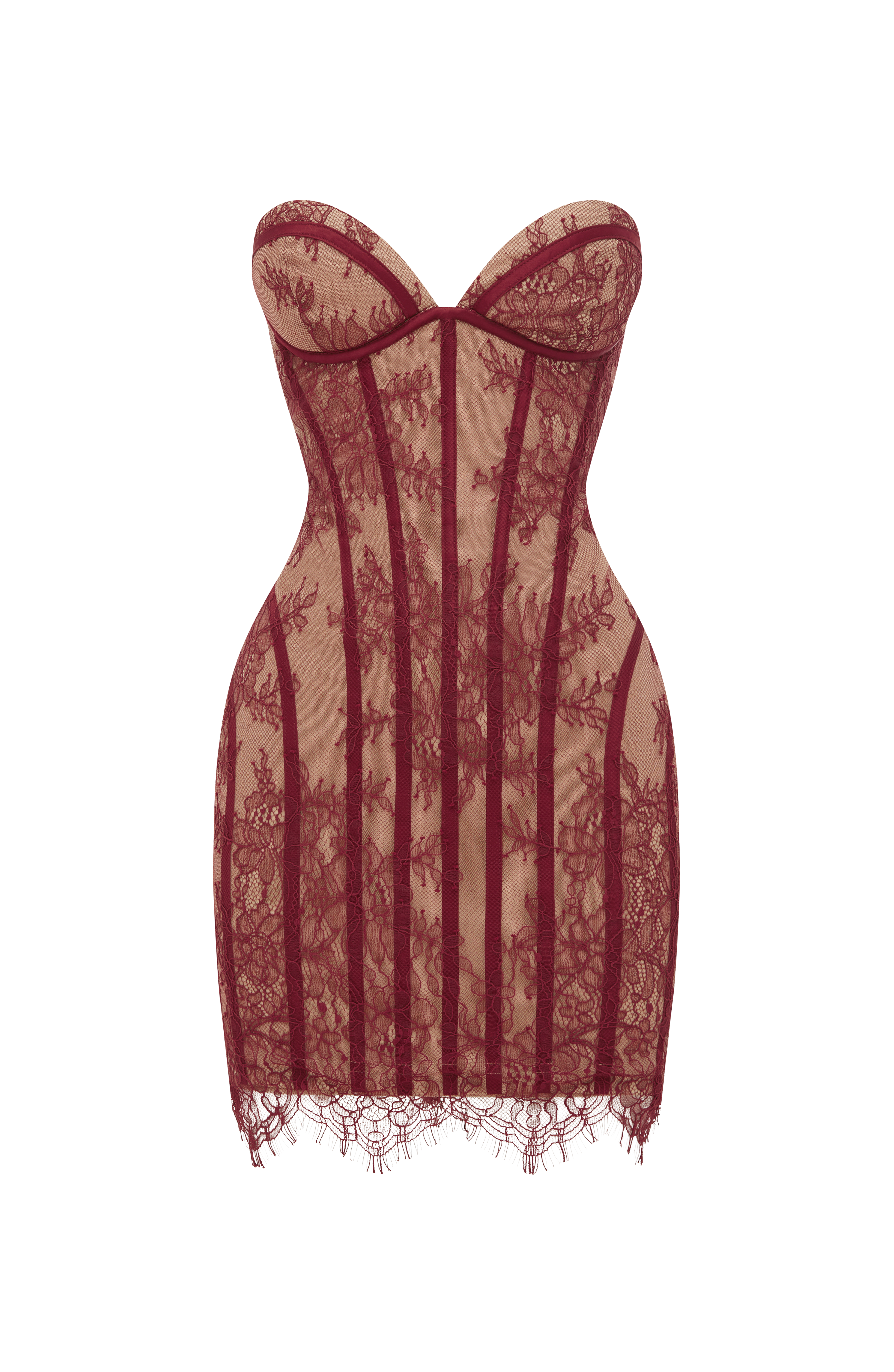 Bordo Sian Mini Elbise