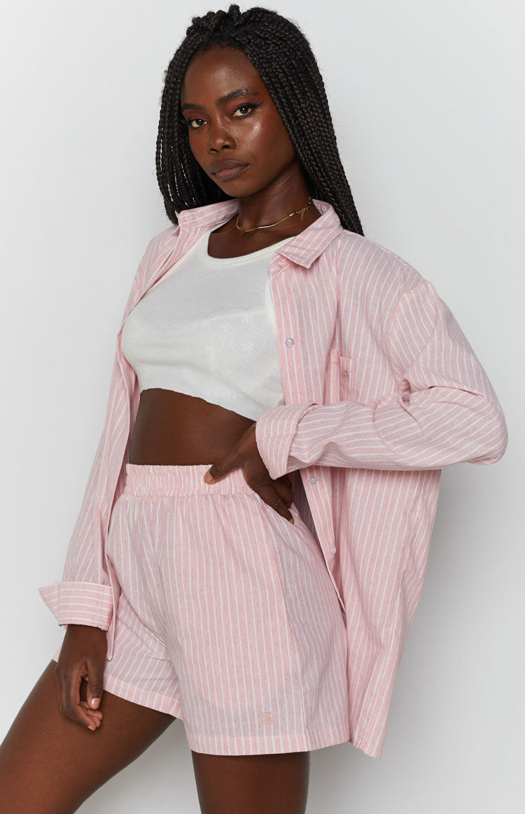 Pembe Çizgili Sarah Şort