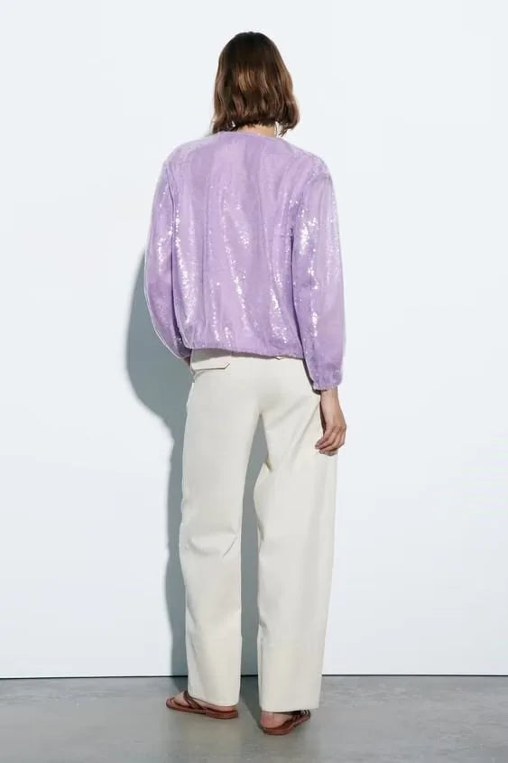 Sequin Bomber Ceket