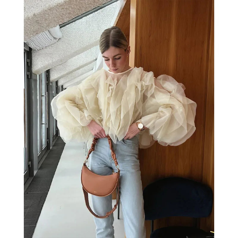 Ruffled Patchwork Tasarım Üst