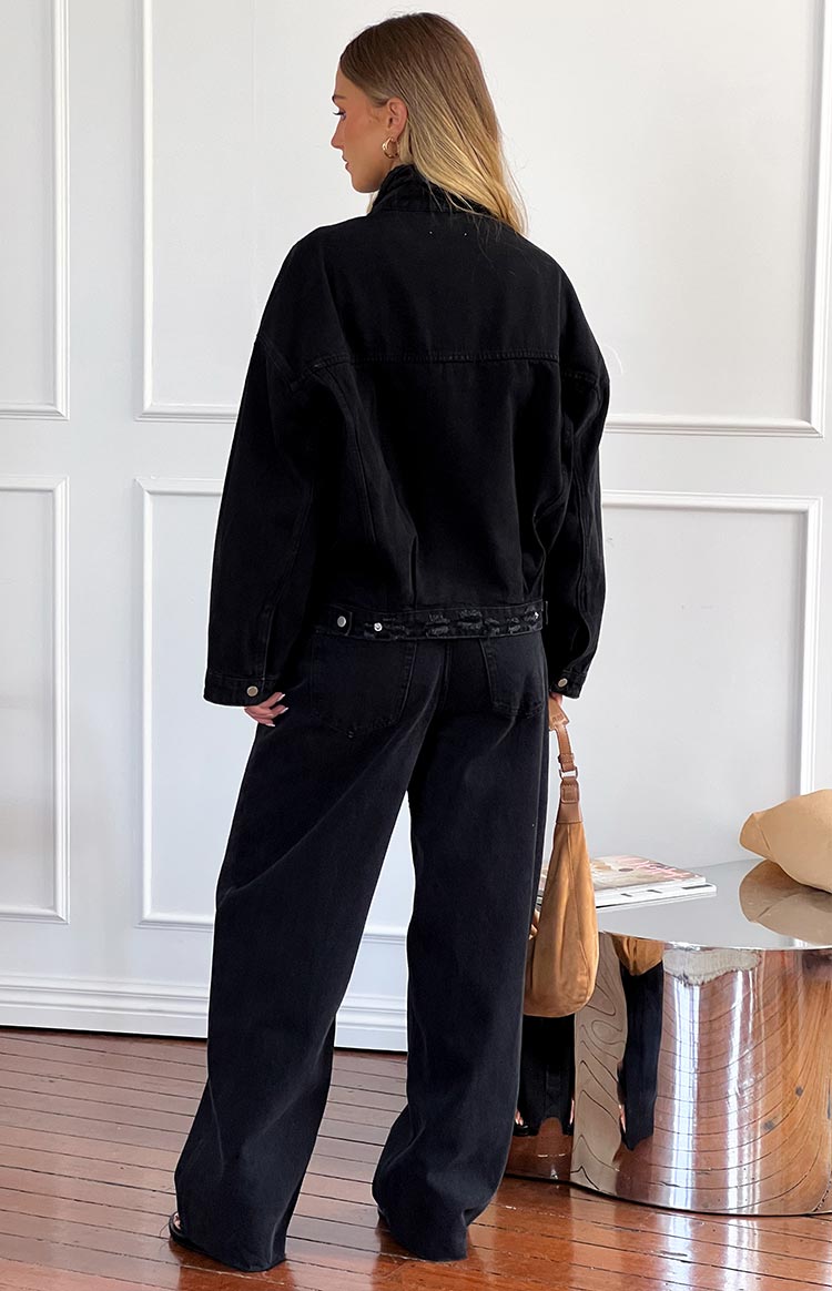 O Senin Siyah Geniş Paça Boyfriend Jean