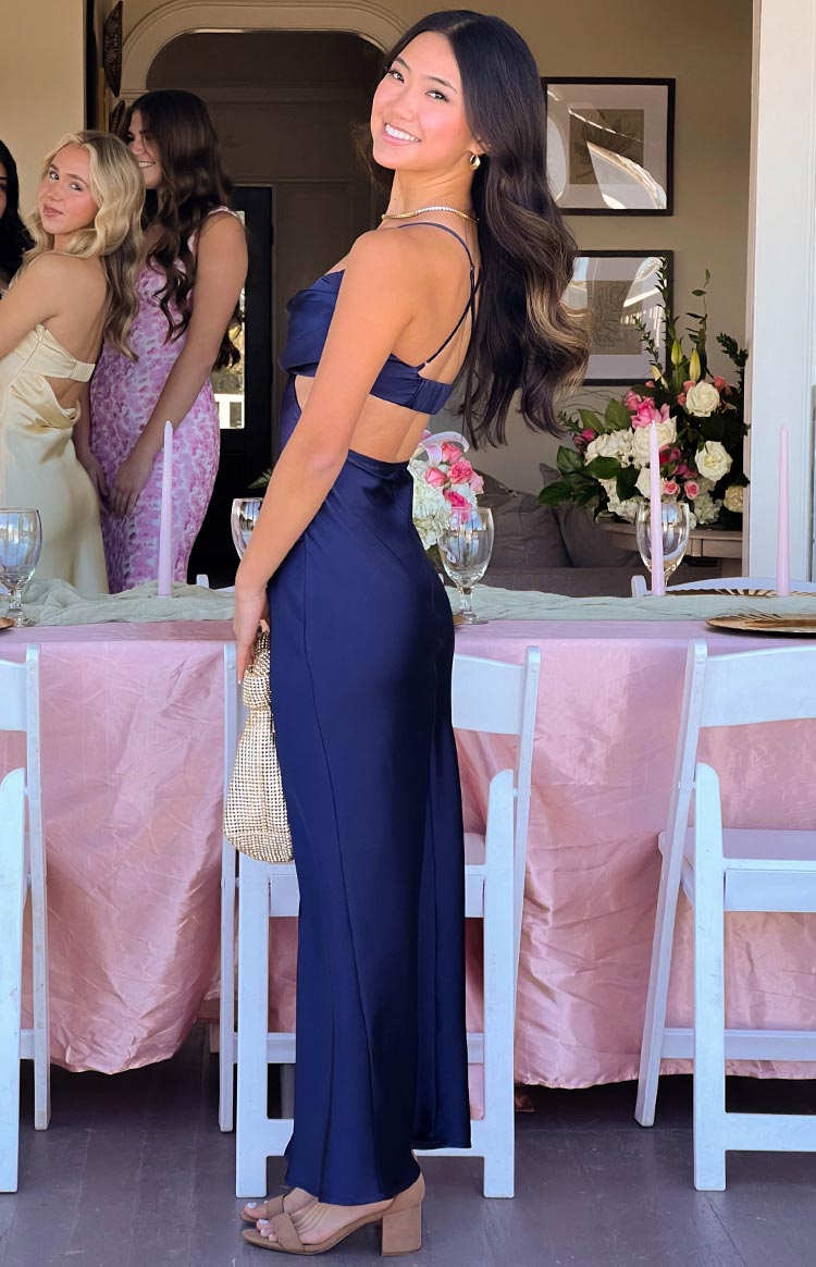 Taleah Lacivert Maxi Elbise