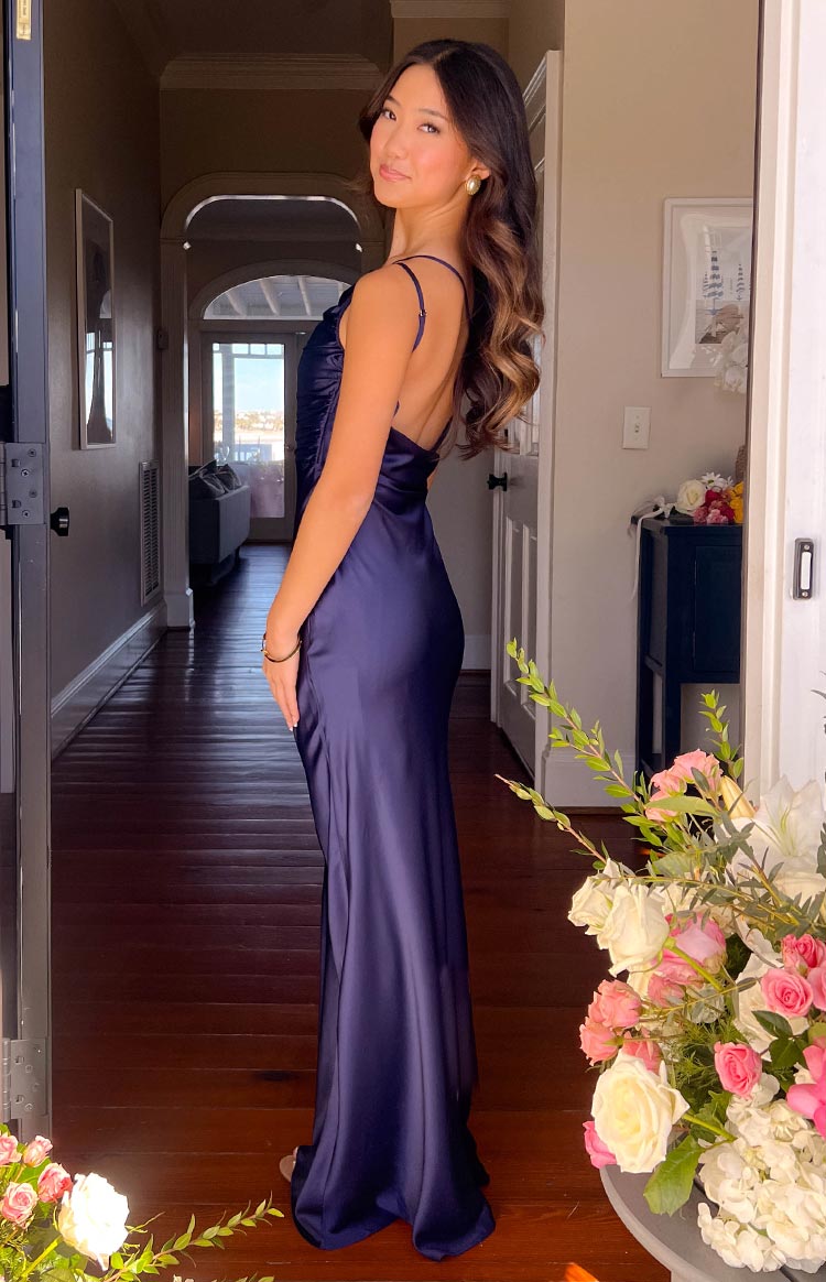 Tina Lacivert Maxi Elbise