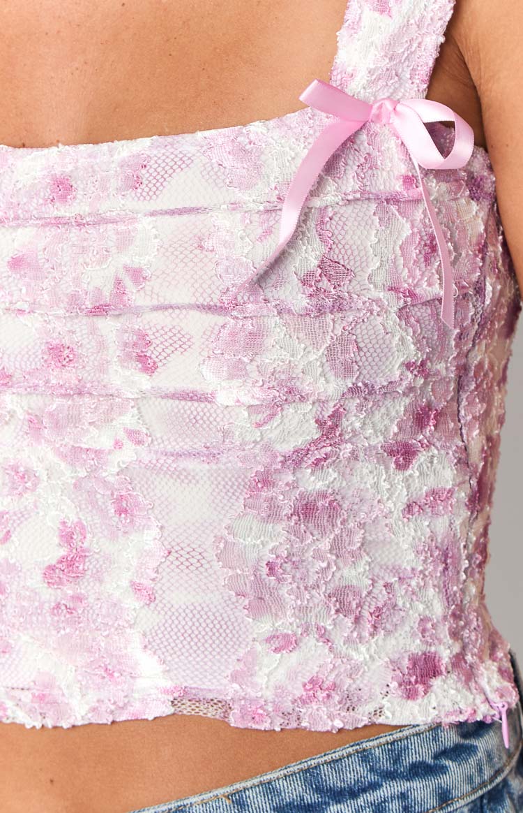 Vida Pembe Dantel Detaylı Bluz