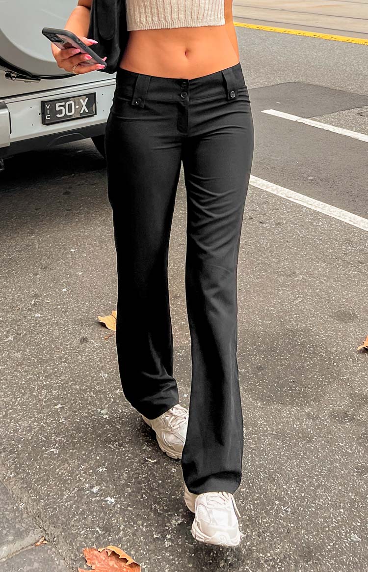 Siyah Düşük Bel Pantolon