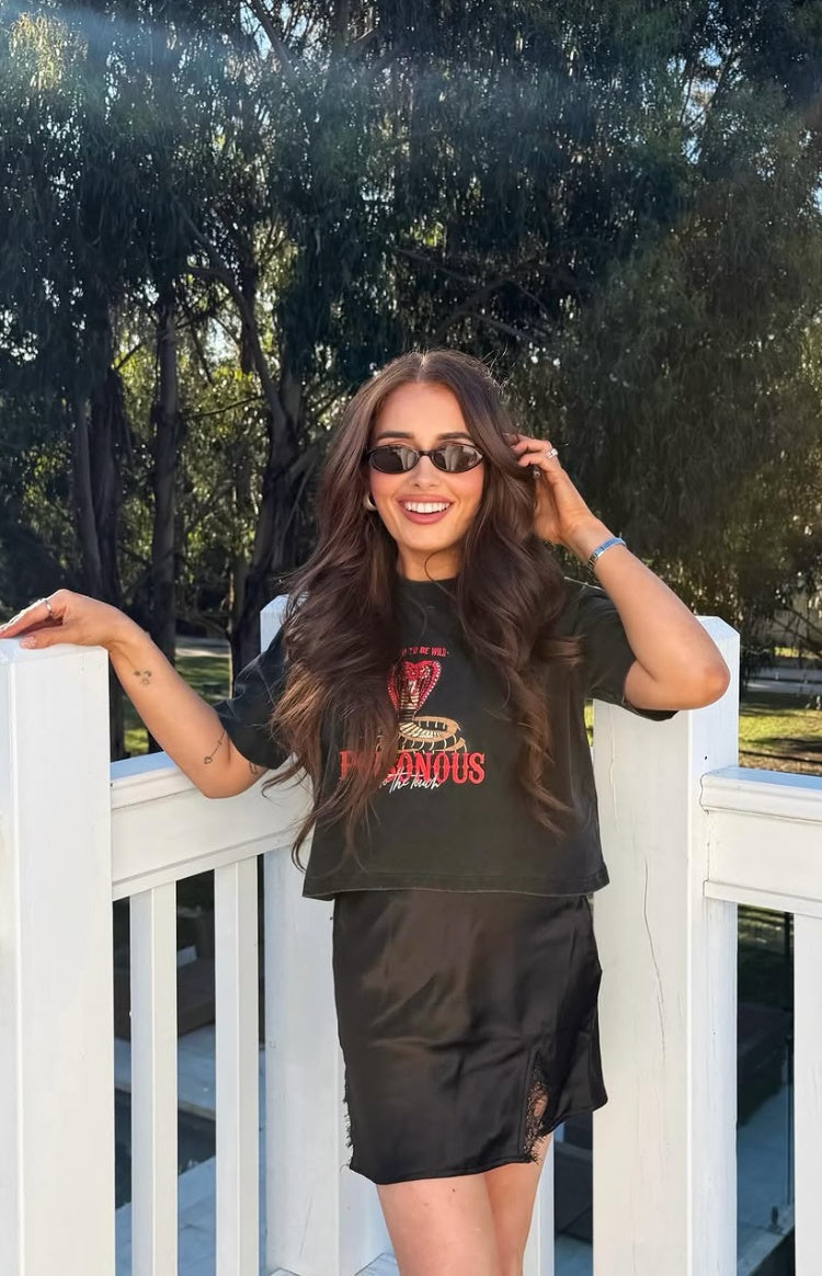 Vivian Siyah Dantel Mini Etek