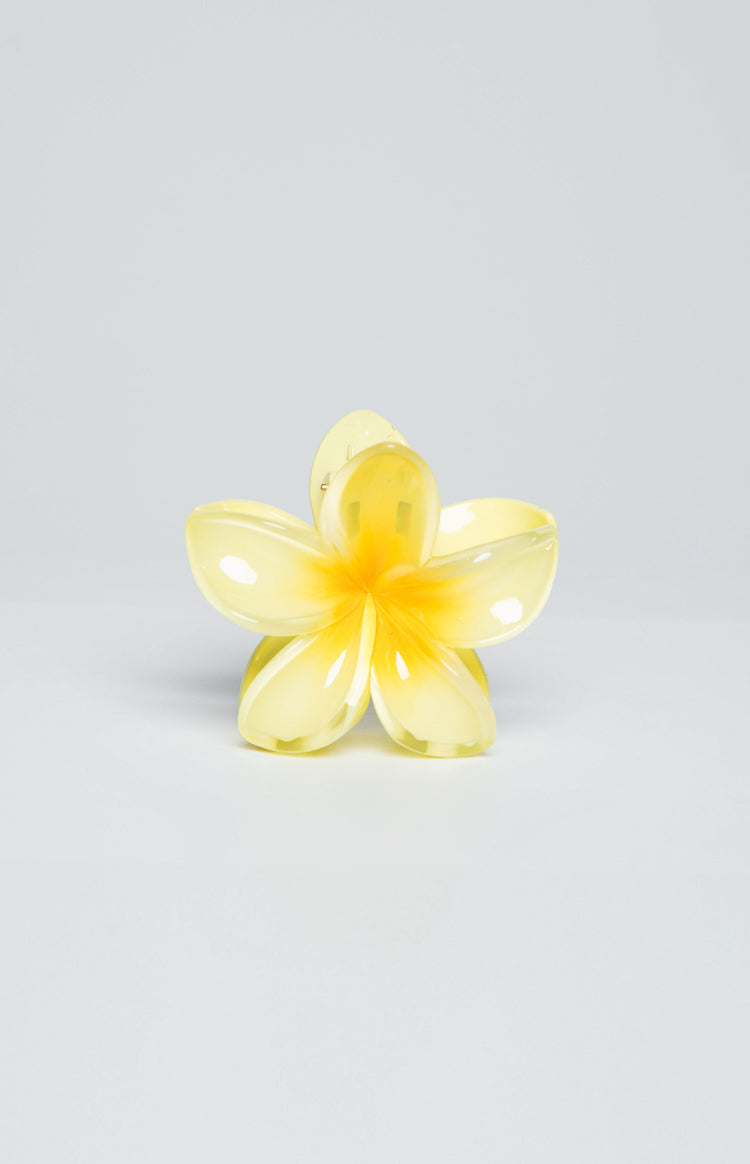 Premium Sarı Frangipani Çiçek Klipsi - Şıklığınızı Tamamlayın