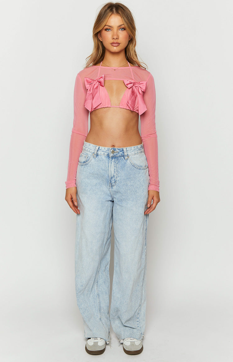 Zayden Pembe File Fiyonk Üst ve Bolero