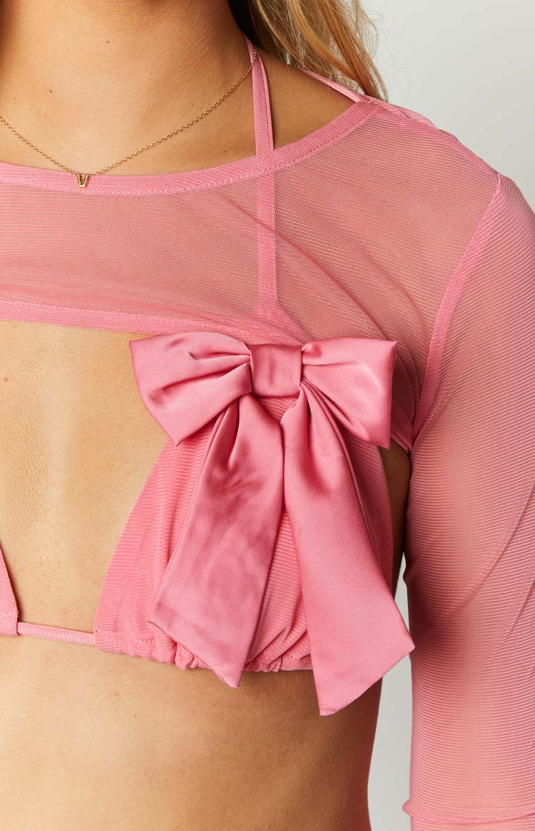 Zayden Pembe File Fiyonk Üst ve Bolero