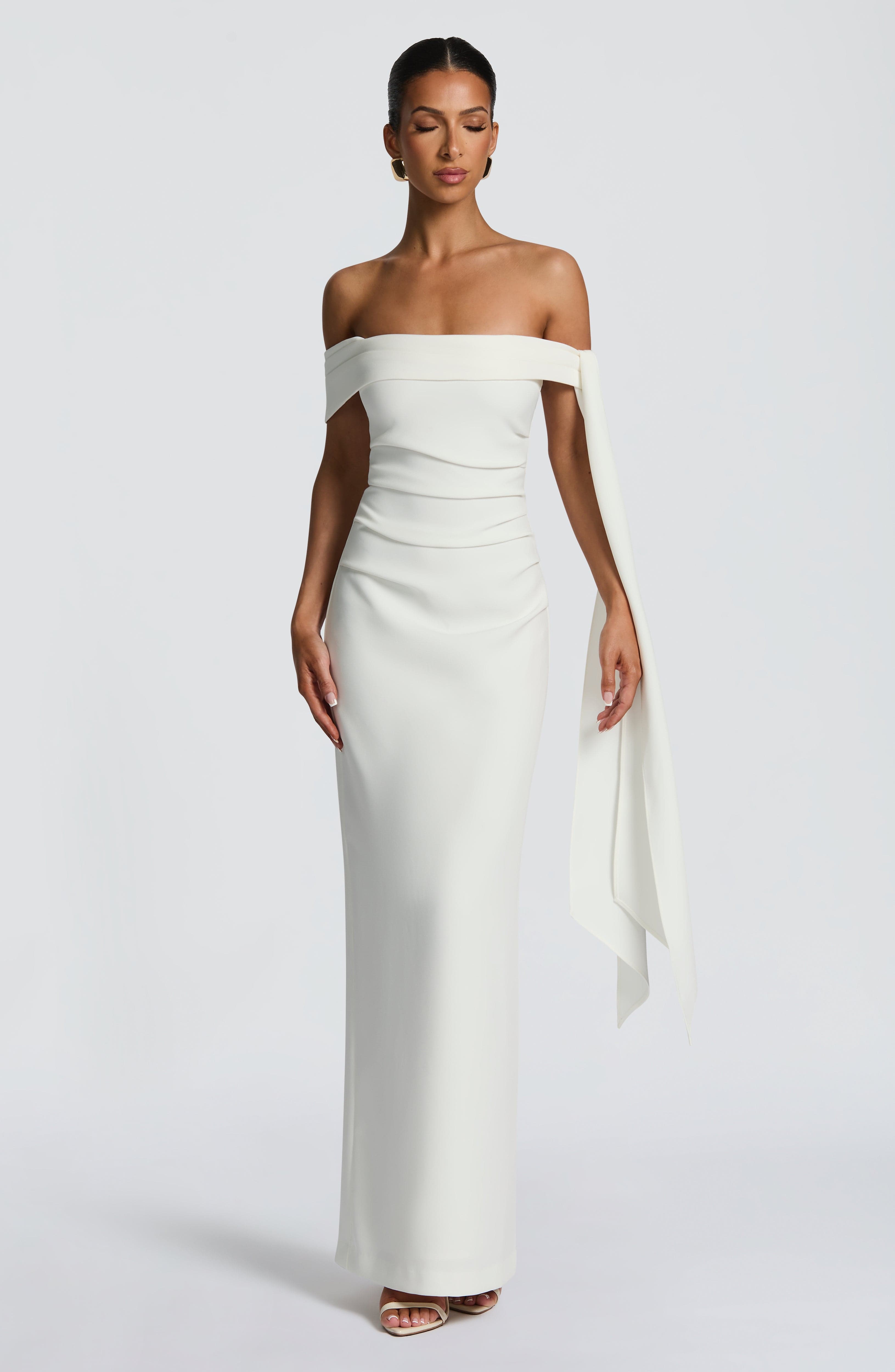 Addie Maxi Ekru Elbise