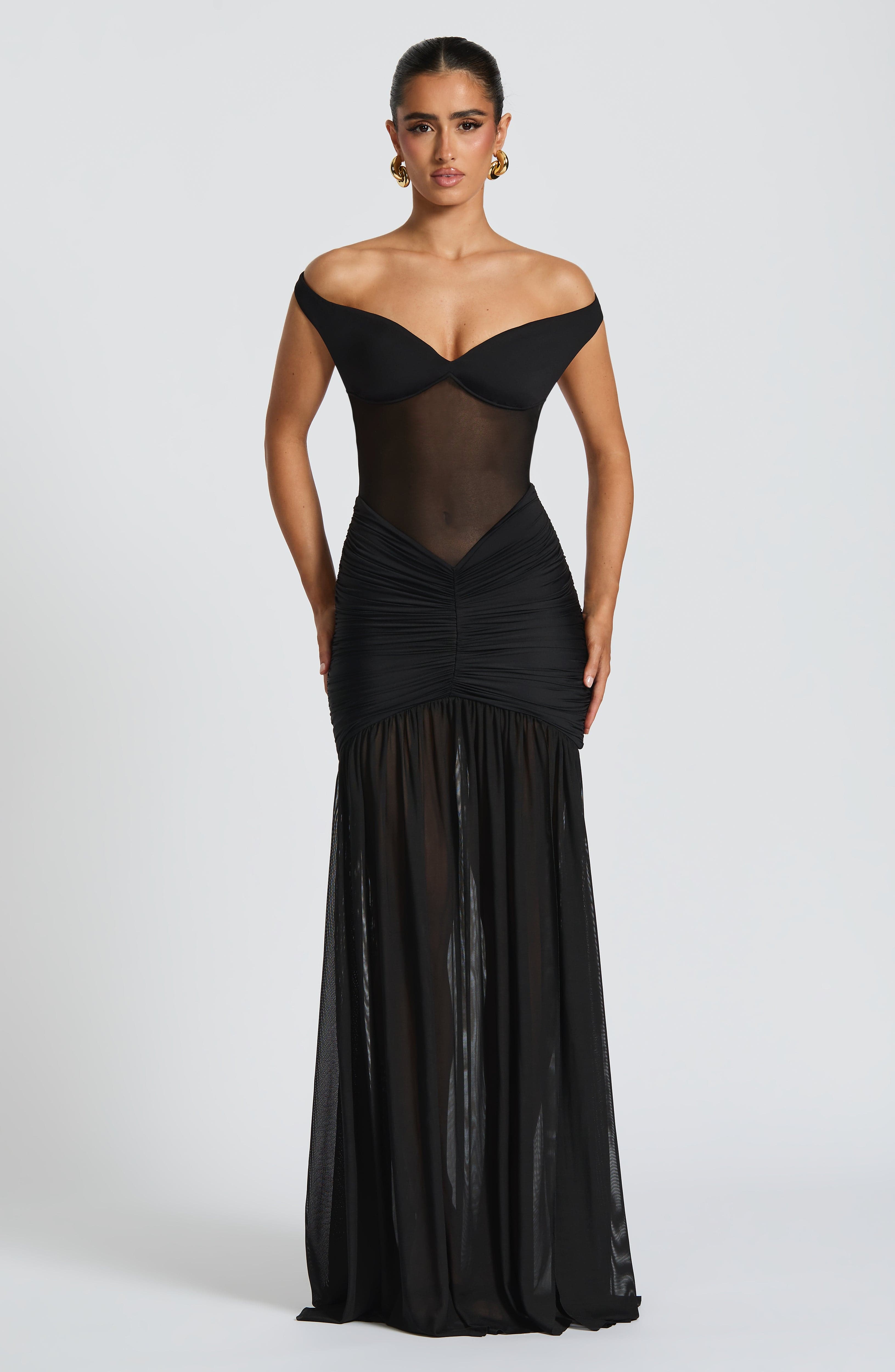 Alaia Siyah Maxi Elbise