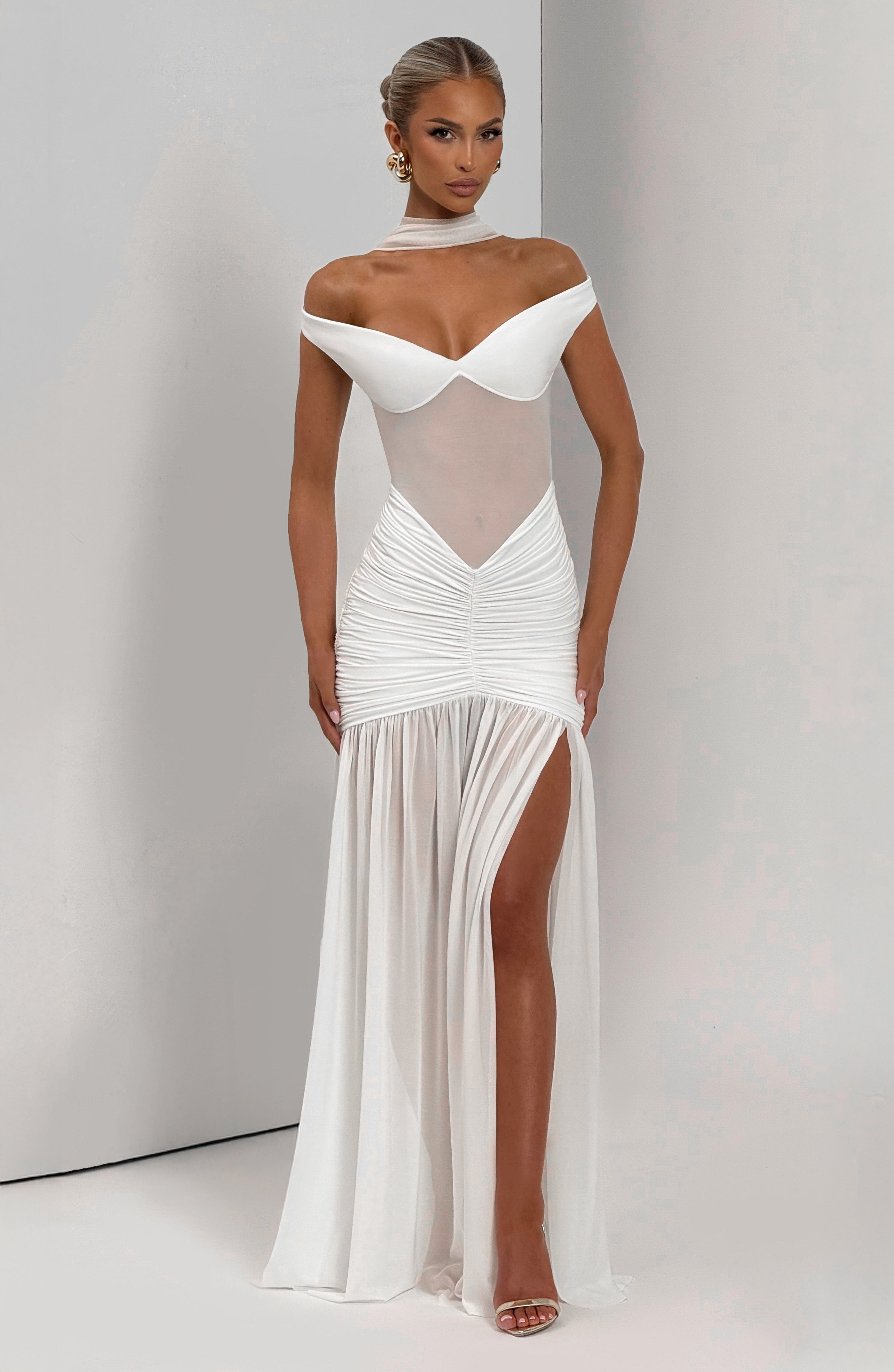 Alaia Ekru Maxi Elbise