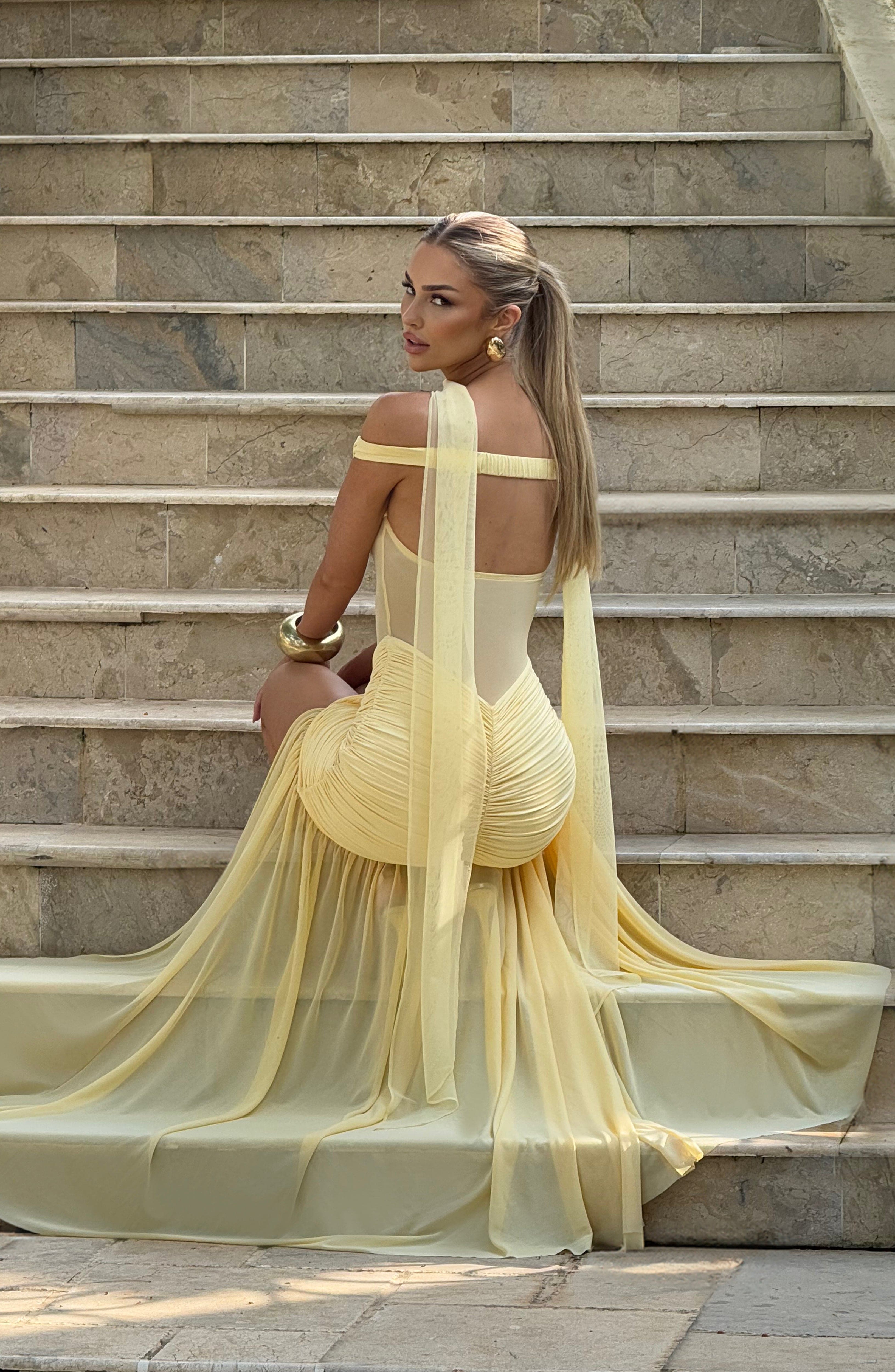 Alaia Limon Maxi Elbise
